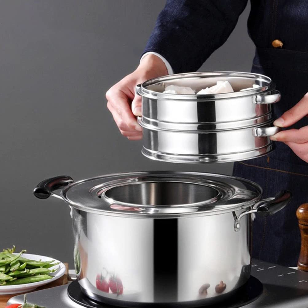 Stainless Steel Steamer Ring & Rack - Universal Steaming Adapter for Pots & Soup Pots - Durable Food Steaming Plate for Vegetables, Dumplings & Seafood - Perfect for Home Cooking & Meal Prep