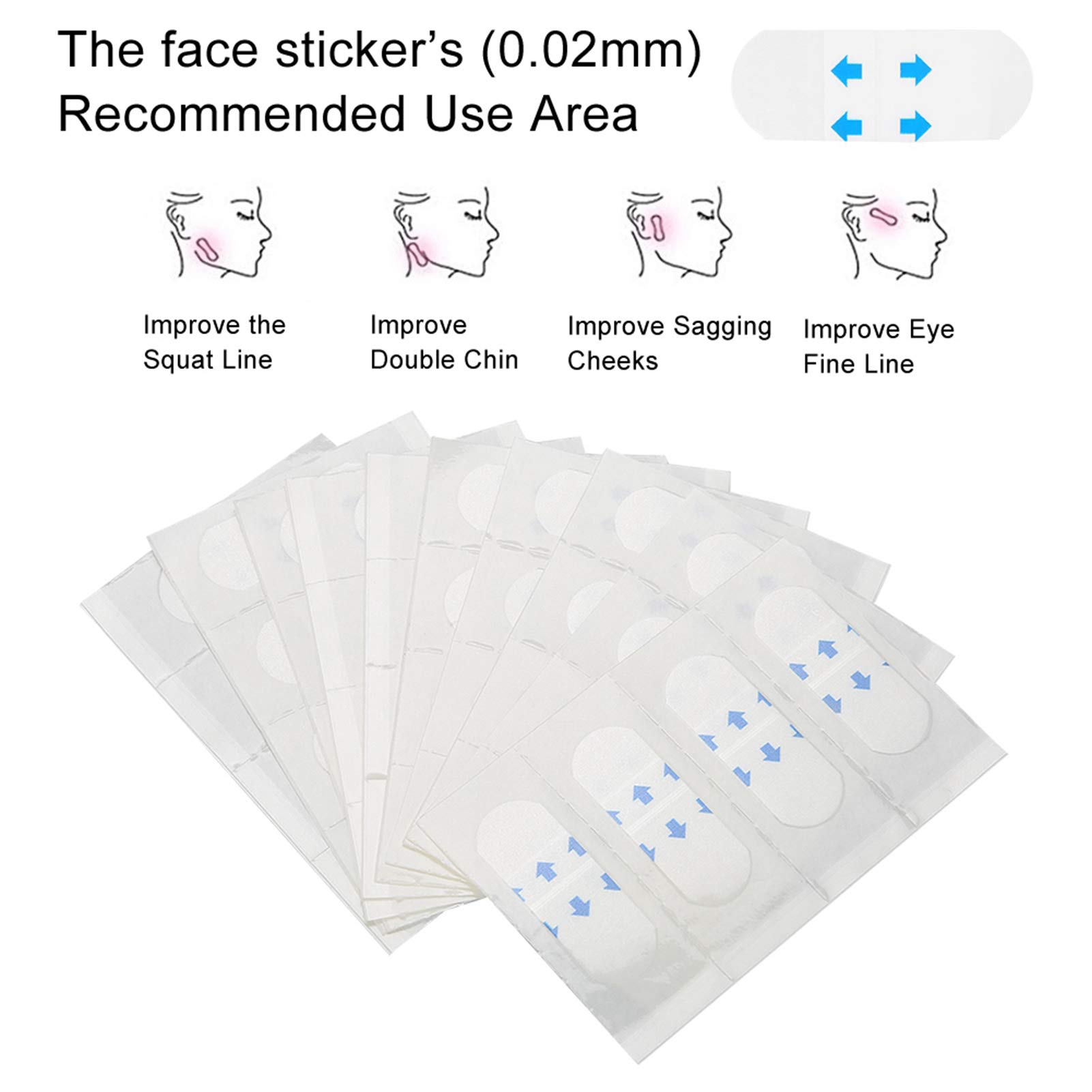 Face Lift Tape 40Pcs - Invisible Chin & Wrinkle Stickers for Slimming & Makeup
