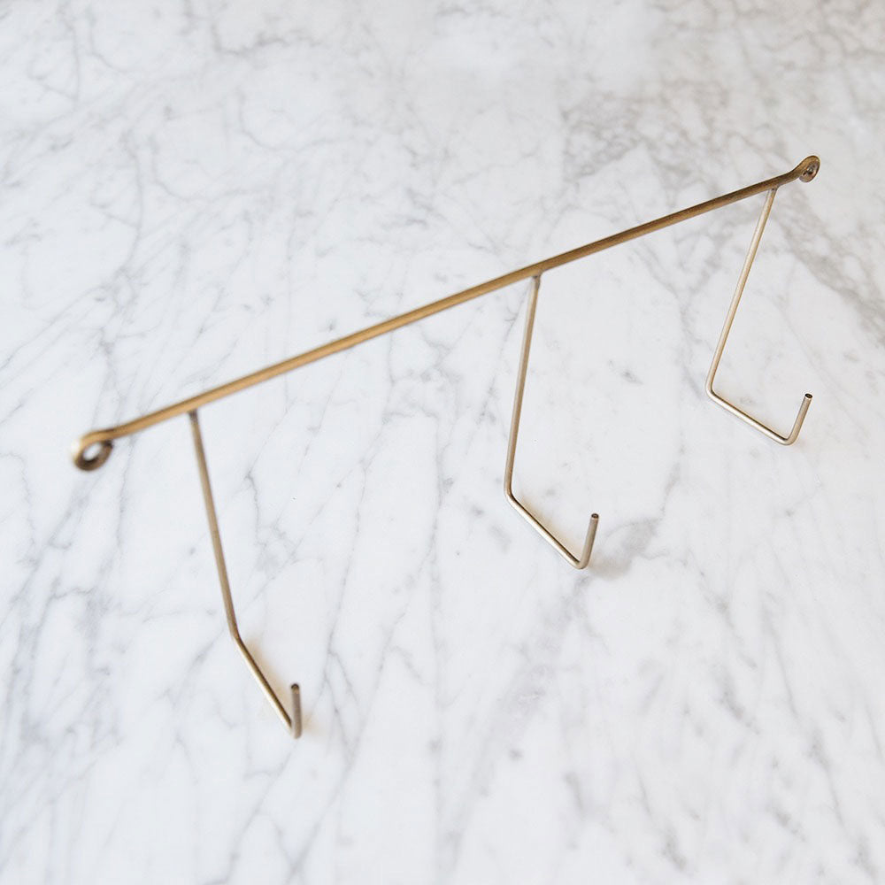 Brass Triple Hook - Heavy Duty Wall Hooks for Hanging Coats, Hats & Bags - Perfect for Entryway, Closet & Bathroom Organization