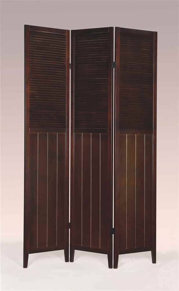 3-Panel Wood Room Divider in Espresso Finish - Privacy Screen for Home, Office & Studio - Decorative Folding Partition for Bedroom, Living Room & Dorm