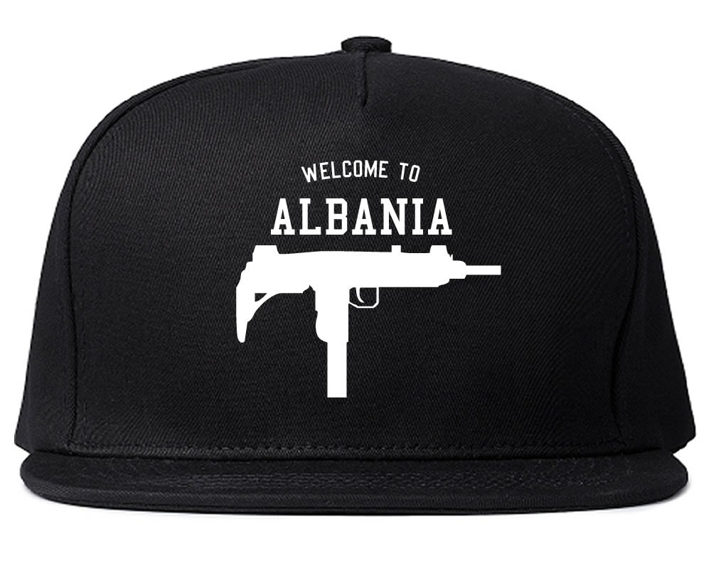 Kings of NY Welcome to Albania Uzi Machine Guns Country Snapback Hat - Hip Hop Streetwear Cap for Men & Women - Perfect for Urban Fashion, Concerts, and Casual Outfits