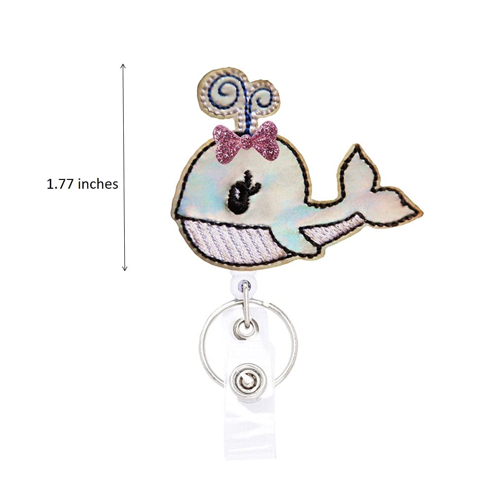 Valentine's Day Gifts for Students - Hammerhead Shark & Octopus Retractable Badge Reels with Reflective Sparkle Design, Alligator Clip & Key Ring (24in Thick Pull Cord) - Perfect for Teachers, Nurses, ID Holders & Office Workers
