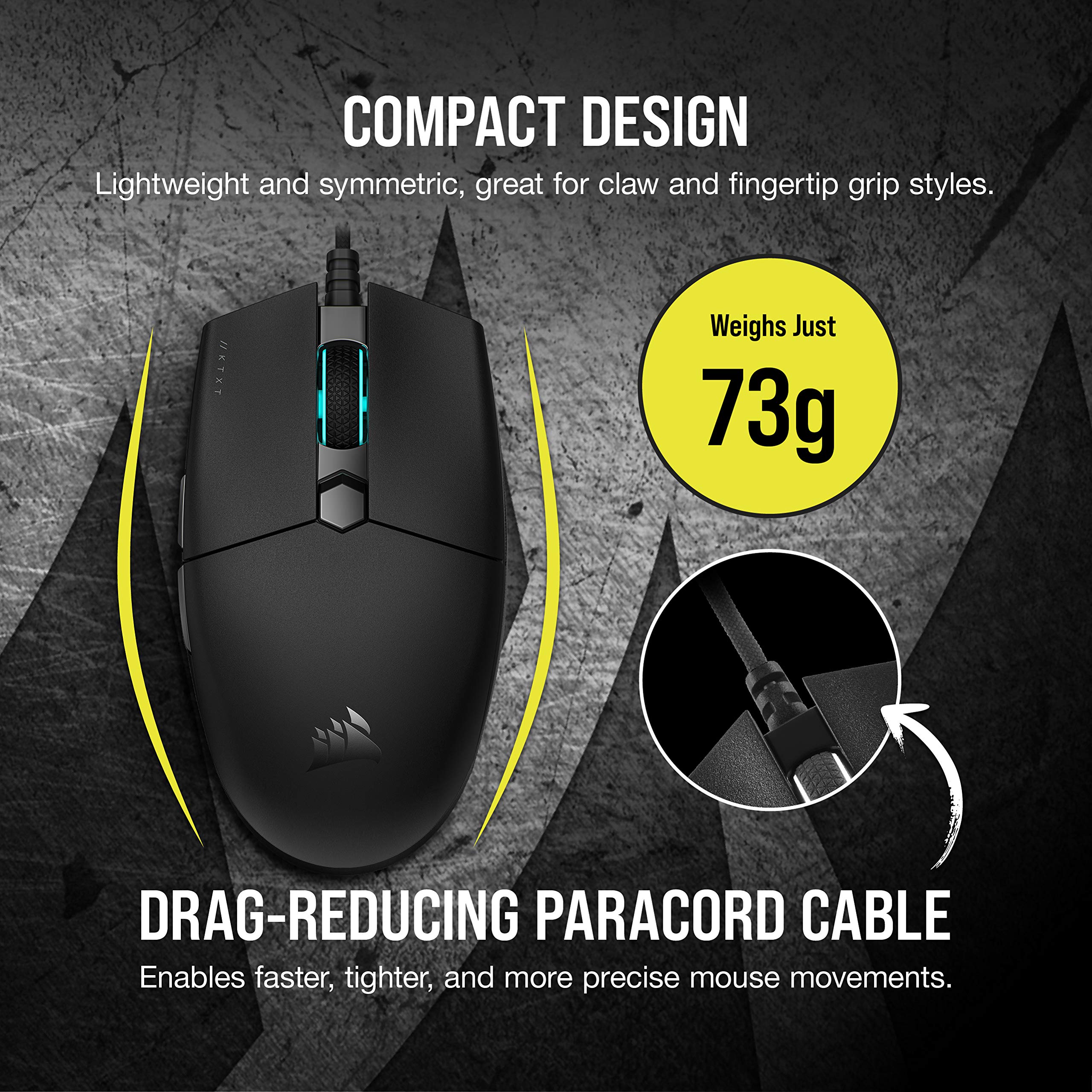 Corsair Katar Pro XT Ultra-Light Gaming Mouse & Cloth Mouse Pad Combo - Perfect for PC Gaming, Esports, and Office Work