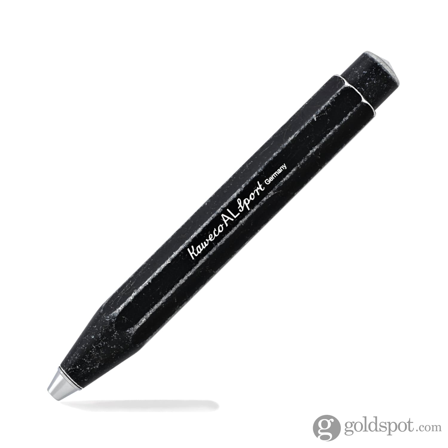 Kaweco AL Sport Stonewashed Black Ballpoint Pen - Premium Aluminum Pocket Pen for Everyday Carry, Office & Travel Writing