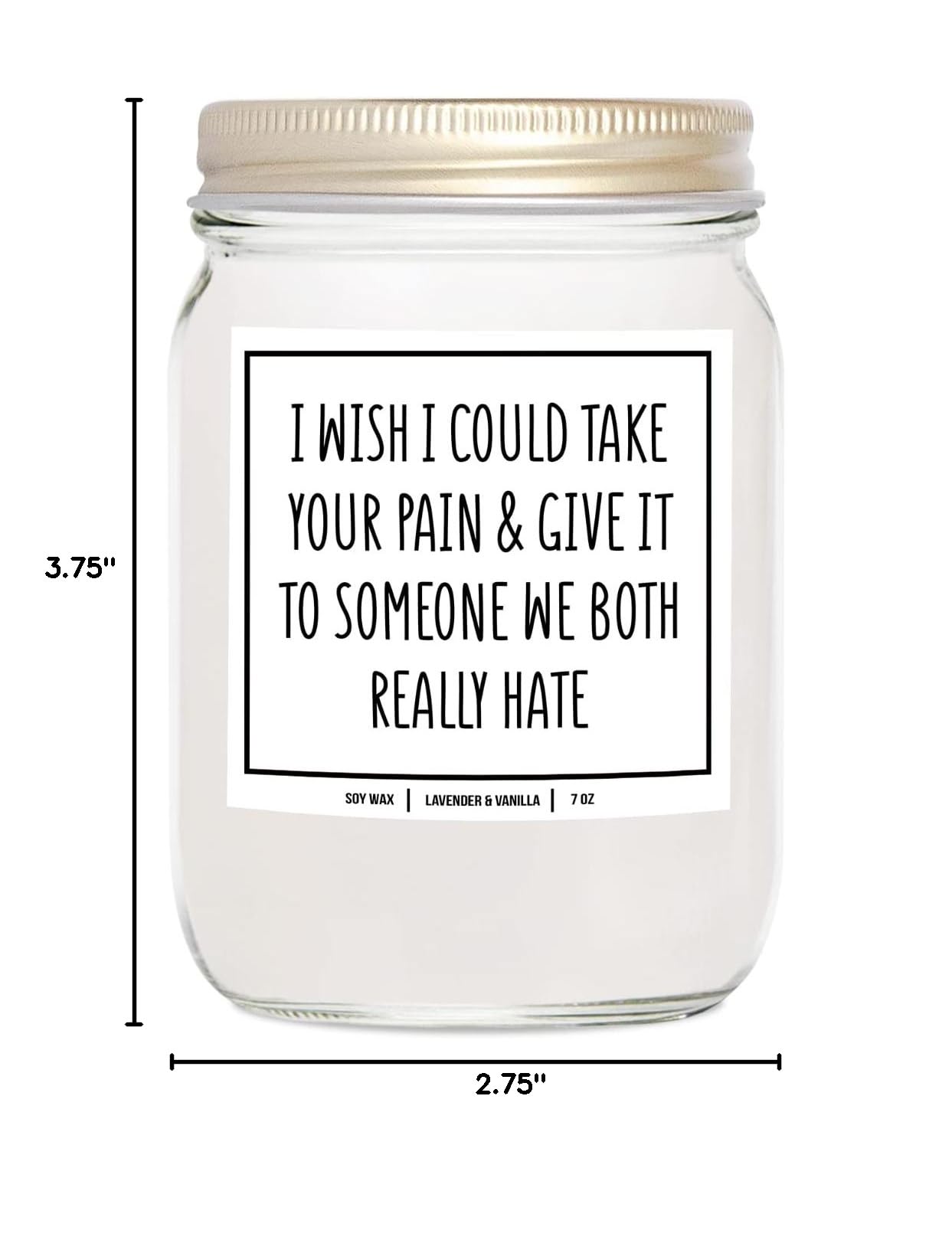 You Nique Designs Get Well Soon Candle - 7oz Lavender Vanilla Scented Soy Candle | Post Surgery Recovery Gift for Women, Divorce Support Gift | Relaxing Home Aromatherapy for Stress Relief & Healing