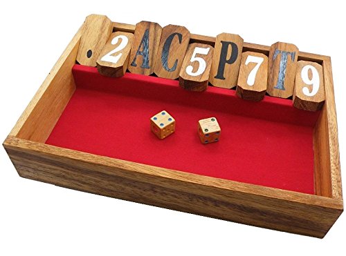 Shut The Box Classic Wooden Dice Game - Medium Size for Family Game Night & Pub Fun - Perfect for Adults & Kids Indoor/Outdoor Entertainment