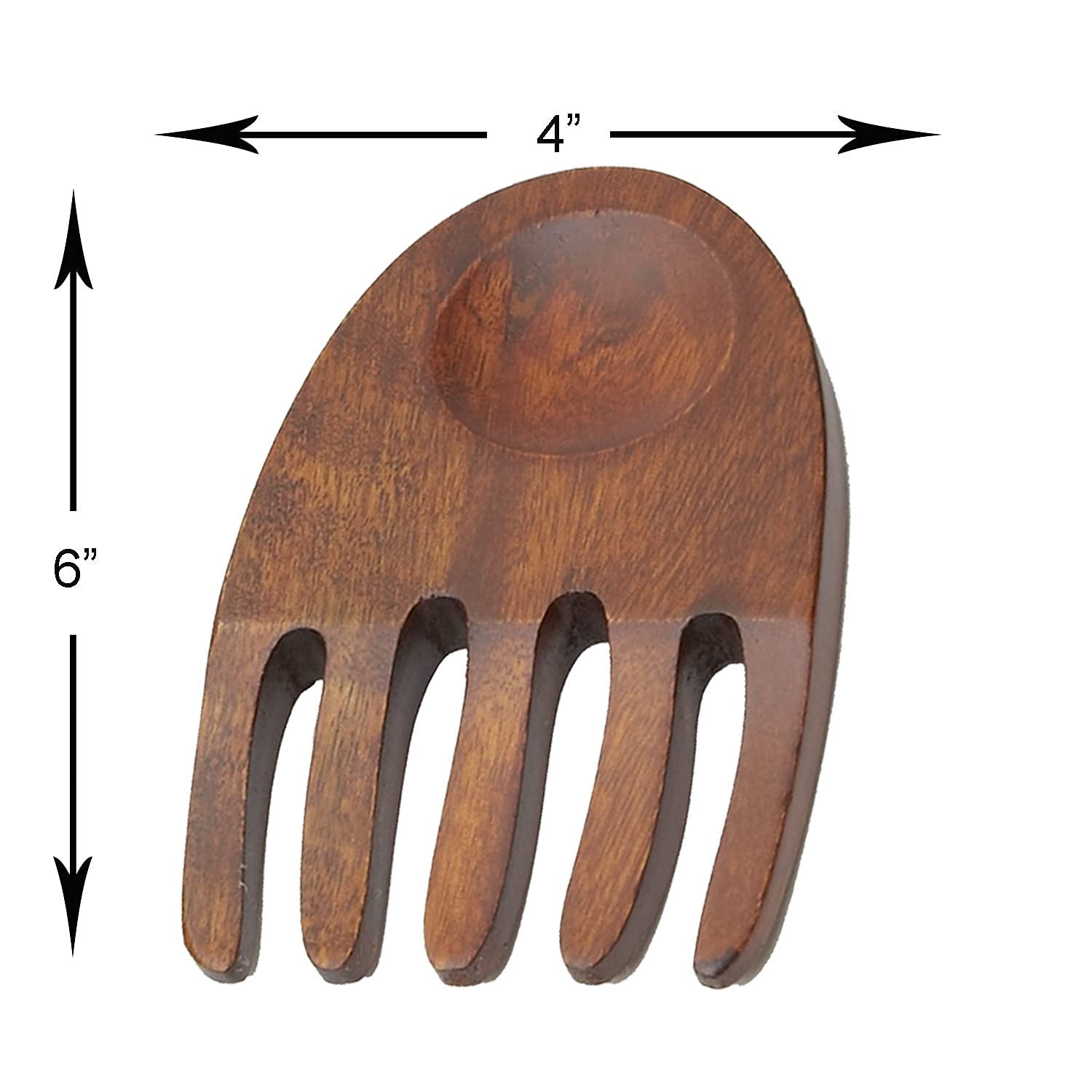 Woodard & Charles 6-Inch Cherry Wood Salad Hands Set of 4 - Perfect for Tossing Salads, Serving Pasta & Mixing Ingredients in the Kitchen