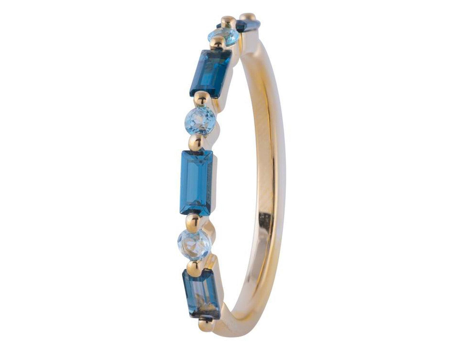 London Blue Topaz Baguette & Blue Topaz Ring - Elegant Gemstone Jewelry for Women | Perfect for Weddings, Anniversaries & Special Occasions
