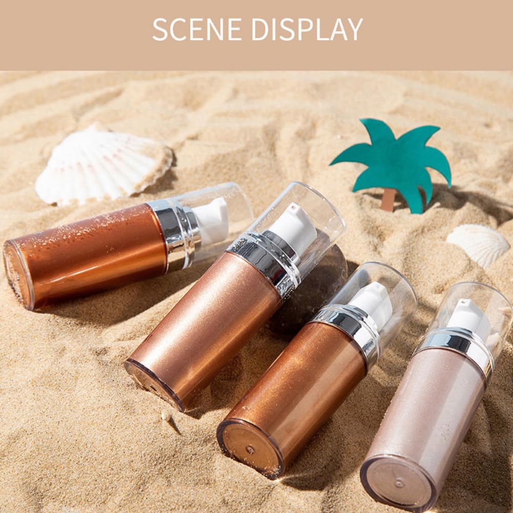 Glow Body Oil - Long Lasting Shimmer Drops for Face & Body, Liquid Highlighter & Bronzer with Smooth Finish | Perfect for Parties, Festivals, Beach Days & Night Out Makeup (#02)