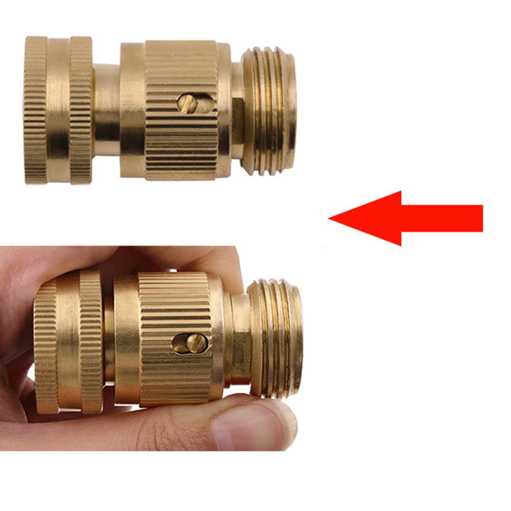 3/4 Inch Brass Quick Connect Hose Fittings - Male & Female Garden Water Pipe Connectors (6-Piece Set) for Irrigation, Sprinkler Systems & Outdoor Watering