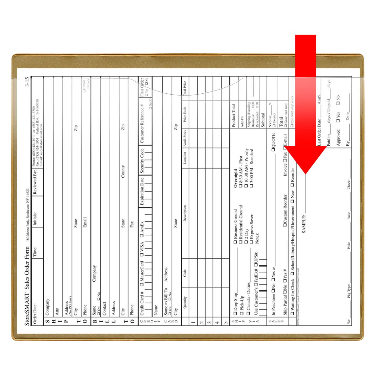 StoreSMART Heavy Duty File Jackets - 25-Pack with Gold Plastic Back & Clear Plastic Front - Letter Size Document Protectors for Office, School, and Home Organization (FJ85PQGOLD-25)