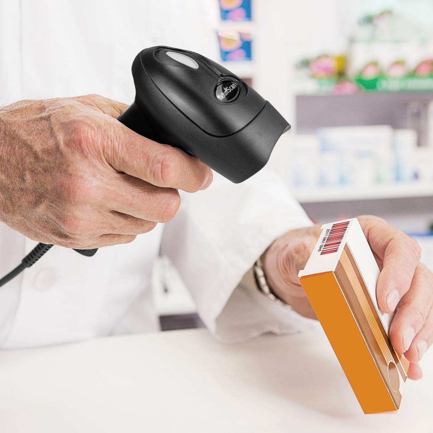 L6S 1D Wireless Barcode Scanner - Portable Bluetooth Handheld Scanner for Retail, Warehouse & Inventory Management - Fast & Accurate Scanning for POS, Supermarkets, Logistics