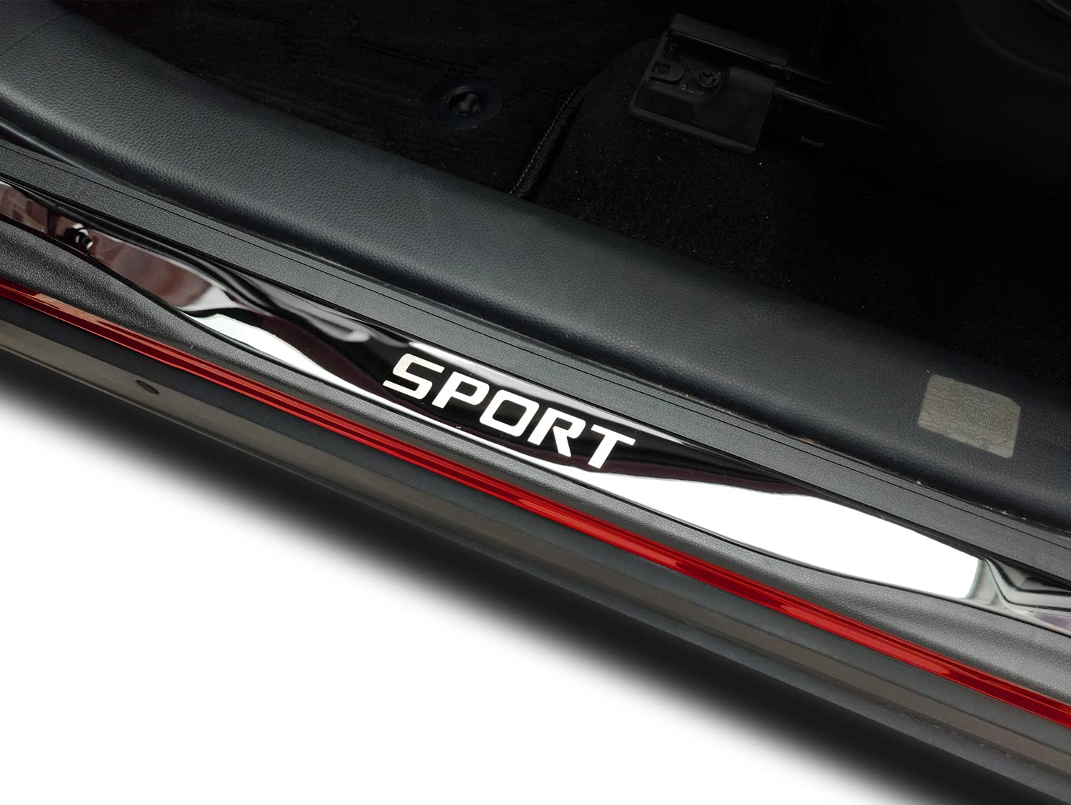Honda Accord 2019-2024 Car Door Sill Protector - 10th & 11th Gen Stainless Steel with Plastic Scuff Plate Guard - Interior Accessories Kick Panel for Door Entry Protection | Perfect for Daily Commute, Road Trips & Car Shows