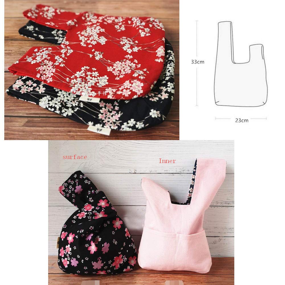Japanese Kimono Knot Bag - Stylish Tote Wallet Satchel for Women - Small Size A03 - Perfect for Beach, Travel, and Everyday Use