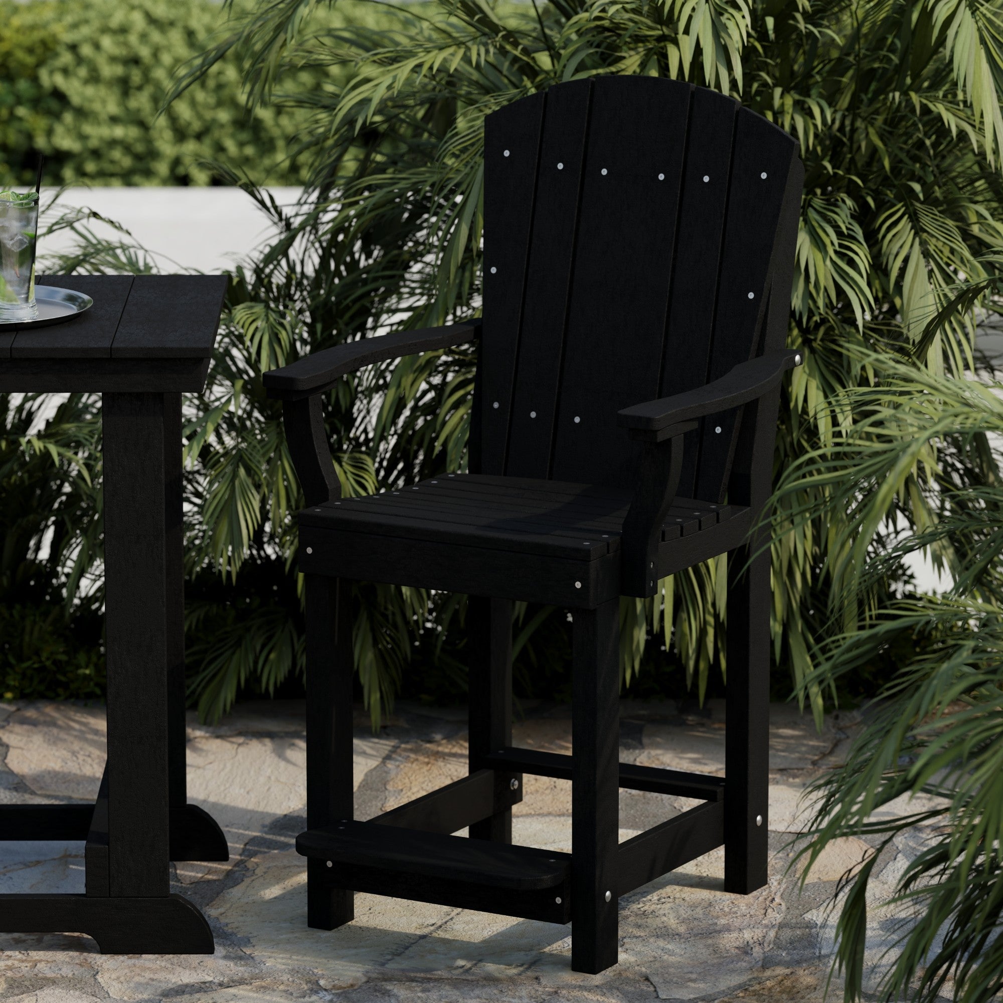 Heritage 3-Piece Patio Counter Height Bar Set - Outdoor Bistro Table & Stools for Backyard, Deck, Garden, Poolside Dining & Entertaining