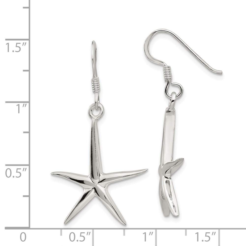 925 Sterling Silver Starfish Dangle Earrings for Women - Elegant Beach Jewelry for Summer Vacation & Boho Fashion
