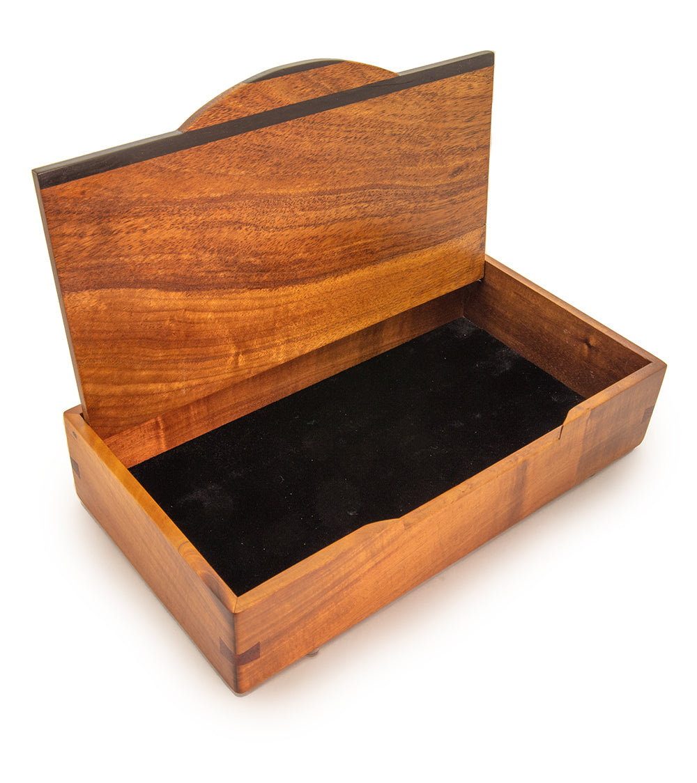 Handcrafted Koa Wood Marquetry Jewelry Box - Hawaiian Prosperity Design - Perfect for Gift Giving & Jewelry Storage