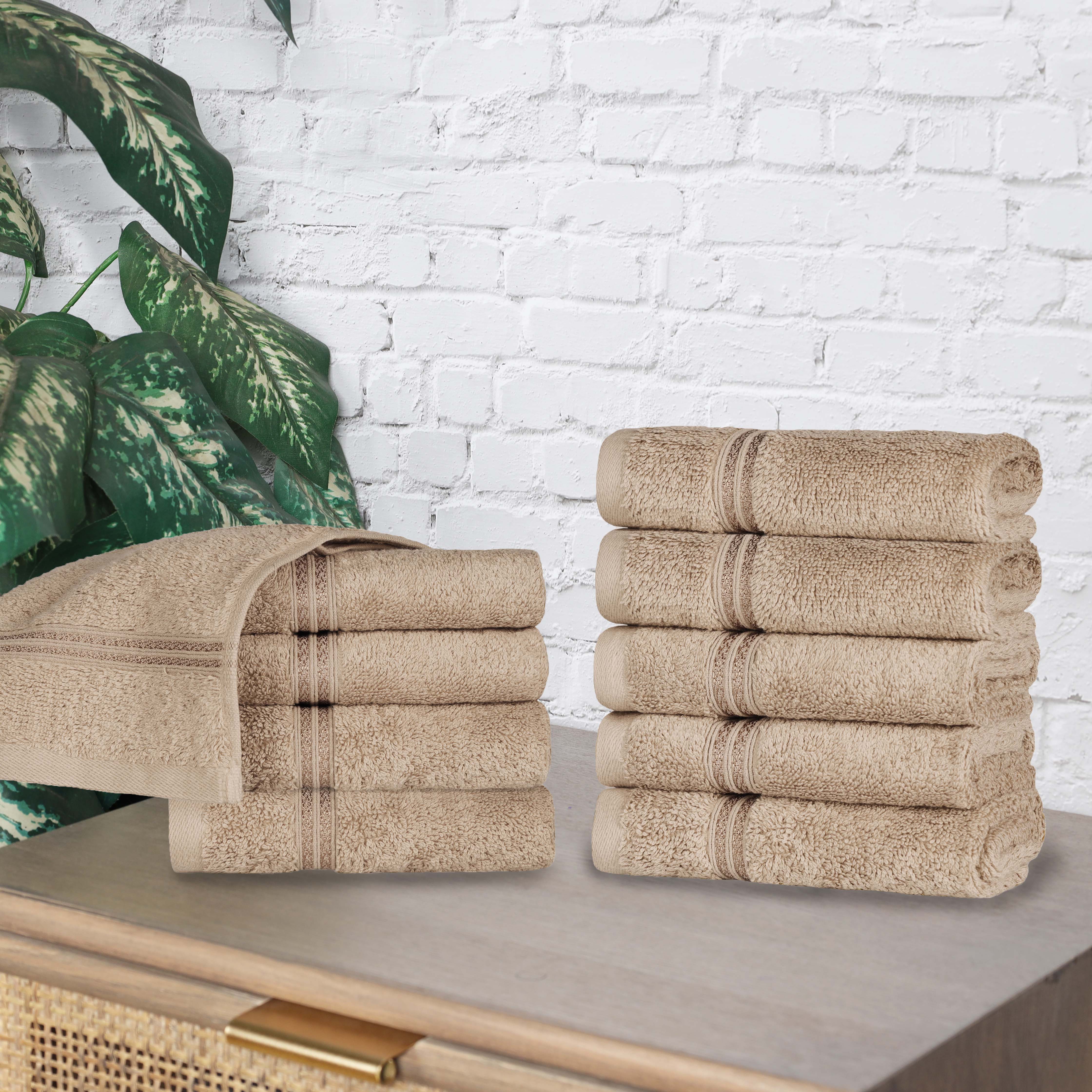 Premium Egyptian Cotton Face Towels - Ultra Soft & Highly Absorbent Bath Towel Set of 10 | Gentle for Sensitive Skin, Perfect for Spa, Gym & Luxury Bathroom Essentials