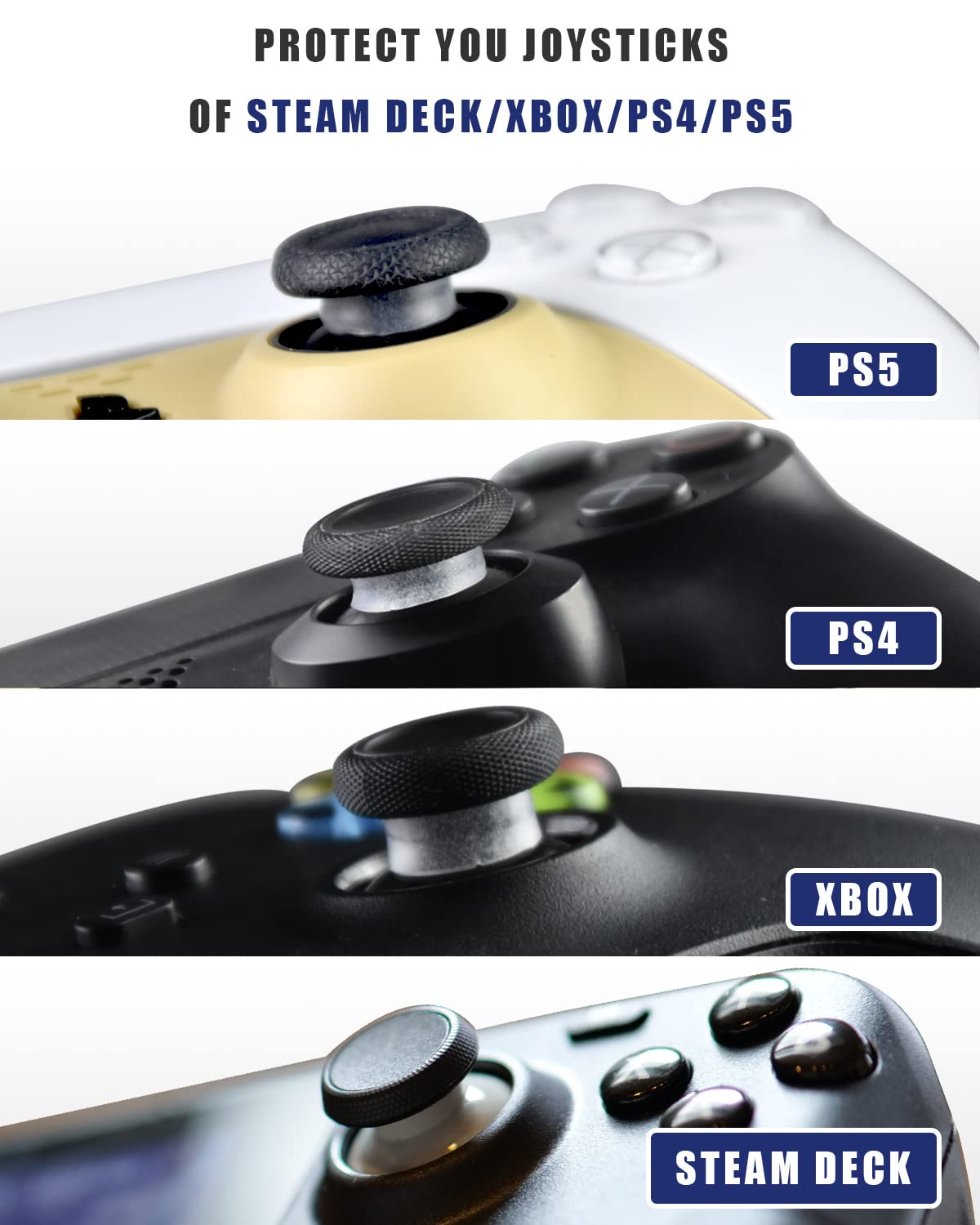 12 Pack Silicone Joystick Protector for Steam Deck/Nintendo Switch/Xbox/PS4/PS5 Controller - Transparent Thumb Grip Covers for Gaming Comfort & Protection - Perfect for Long Gaming Sessions & Travel