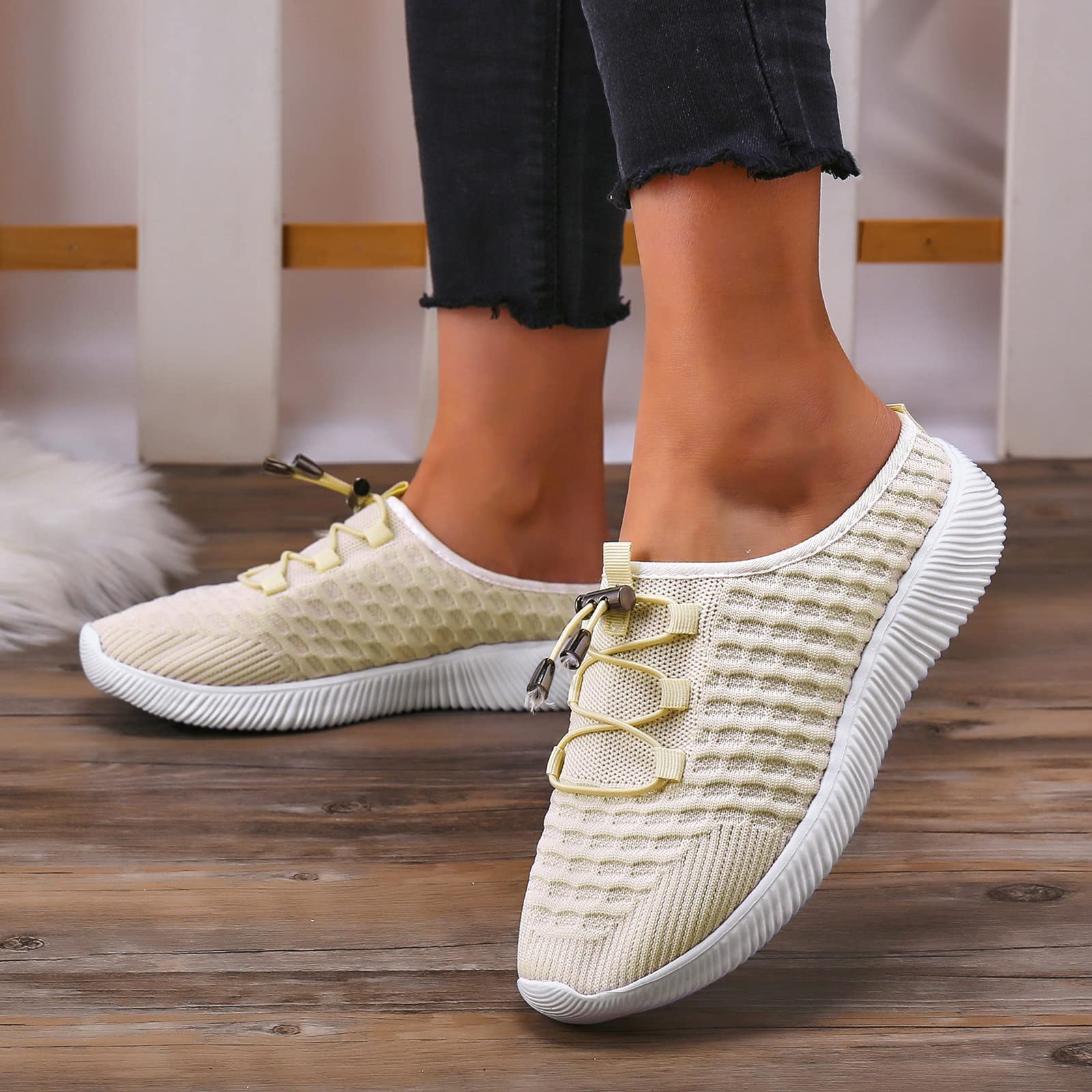 Women's Comfortable White Leather Sandals - Dressy Casual Tennis Shoes for Nursing, Walking & Everyday Wear
