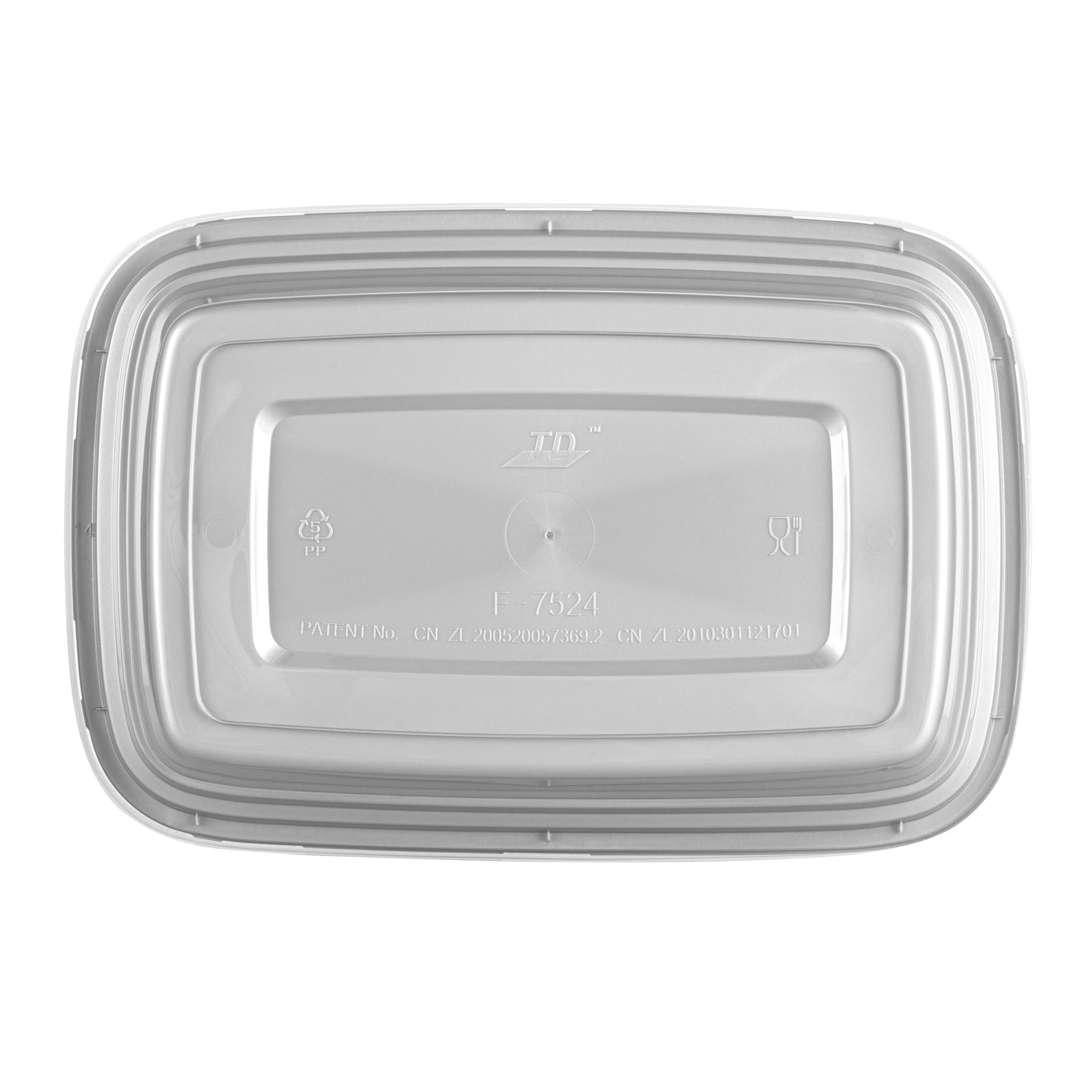 24 oz Rectangle Silver Plastic To-Go Food Containers with Clear Lids - Microwave Safe (8