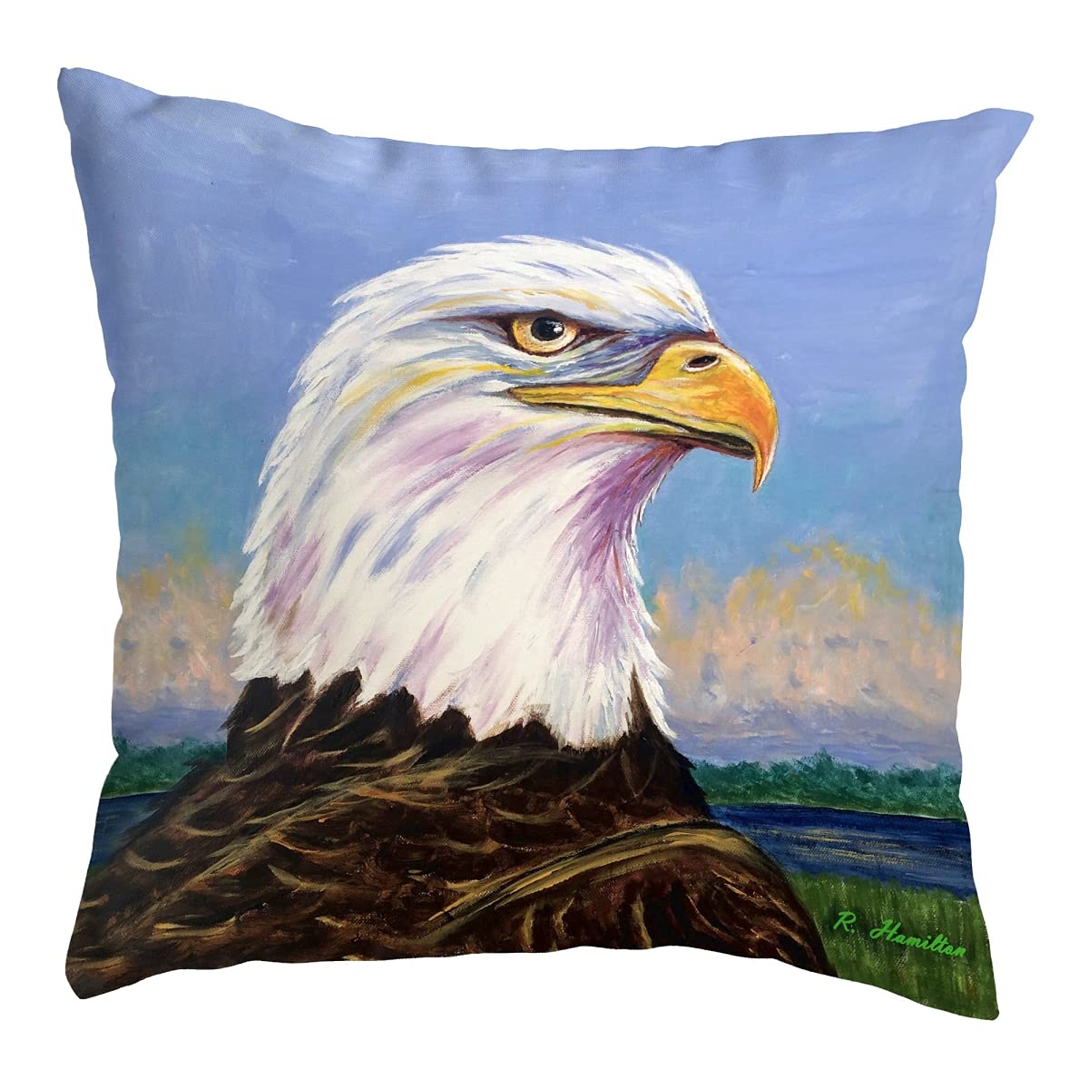 Betsy Drake KS1211 Decorative Throw Pillow 12x12 Inches - Soft Multi-Color Cushion for Sofa, Bed, Living Room & Home Decor