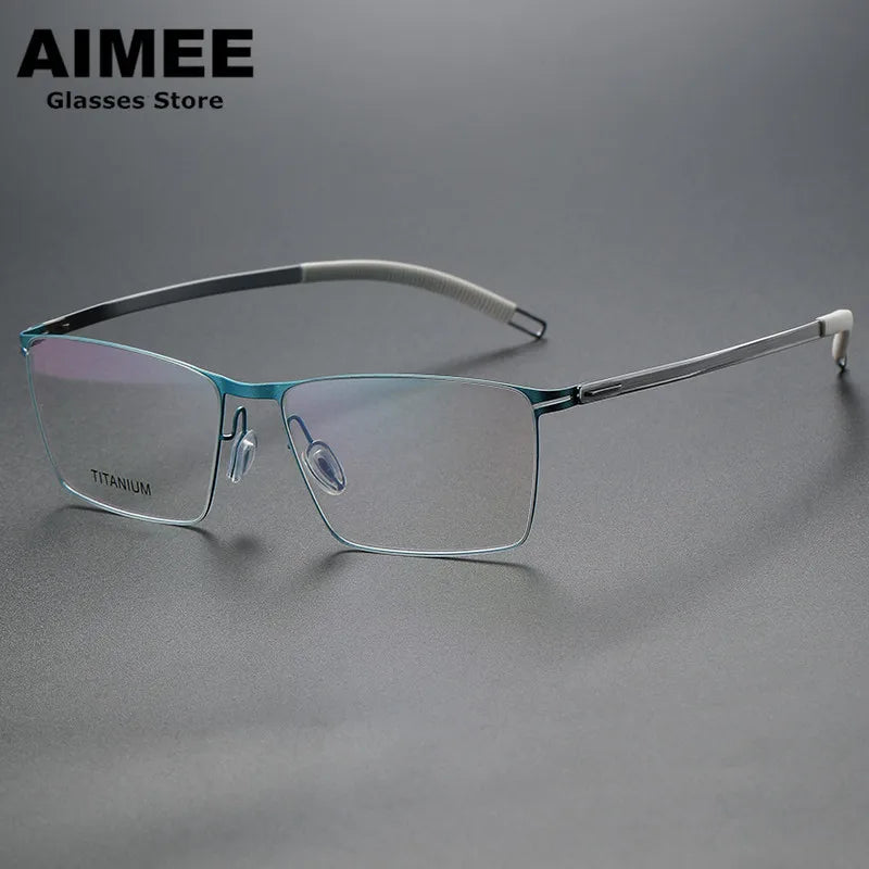 Aimee Women's Full Rim Square Screwless Titanium Eyeglasses Frame 94461 - Lightweight & Durable for Work, Reading & Fashion