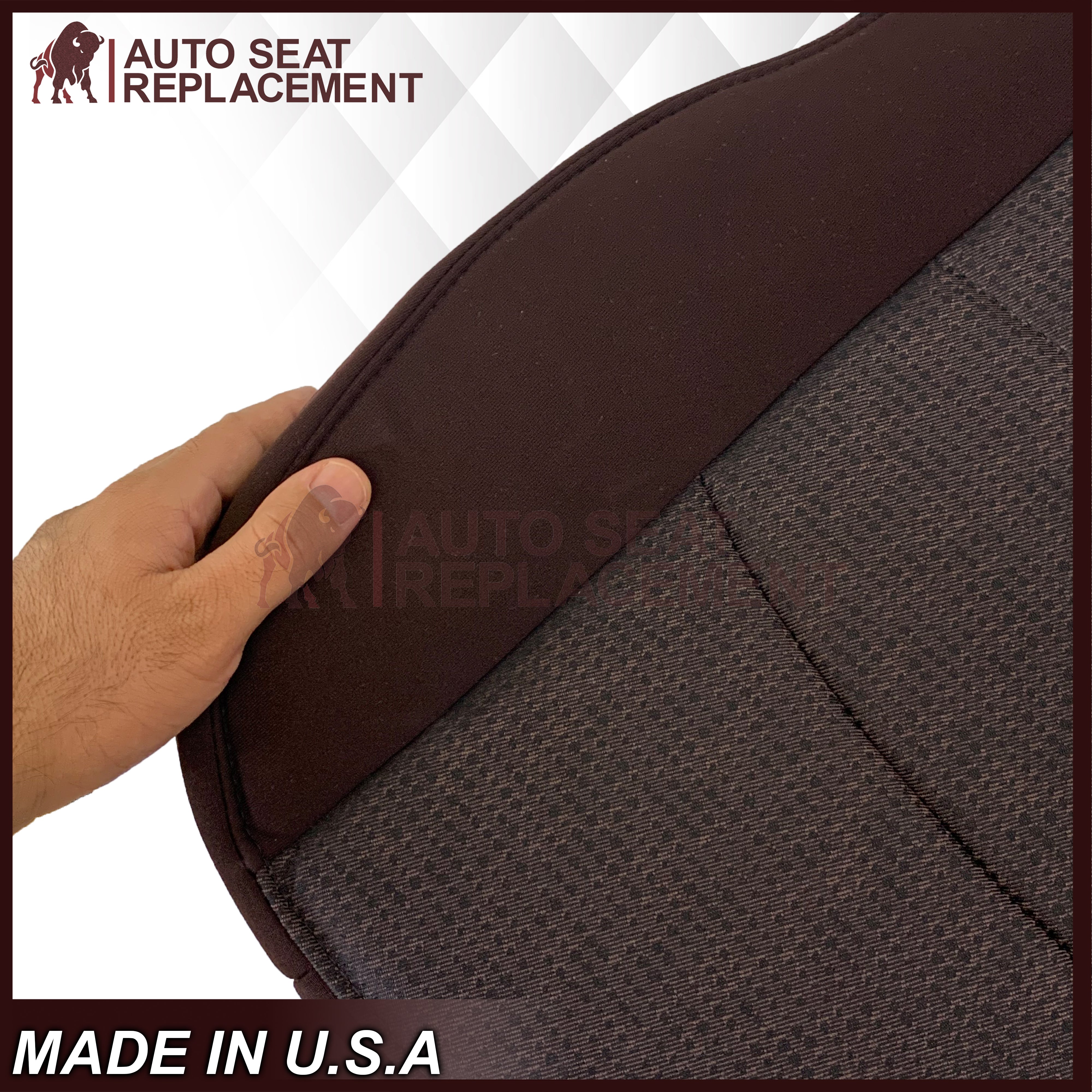 2013-2018 Dodge Ram 1500 2500 SLT Outdoorsman Custom Fit Bottom Cloth Seat Cover - Durable Brown Truck Seat Protector for Off-Road & Work Trucks