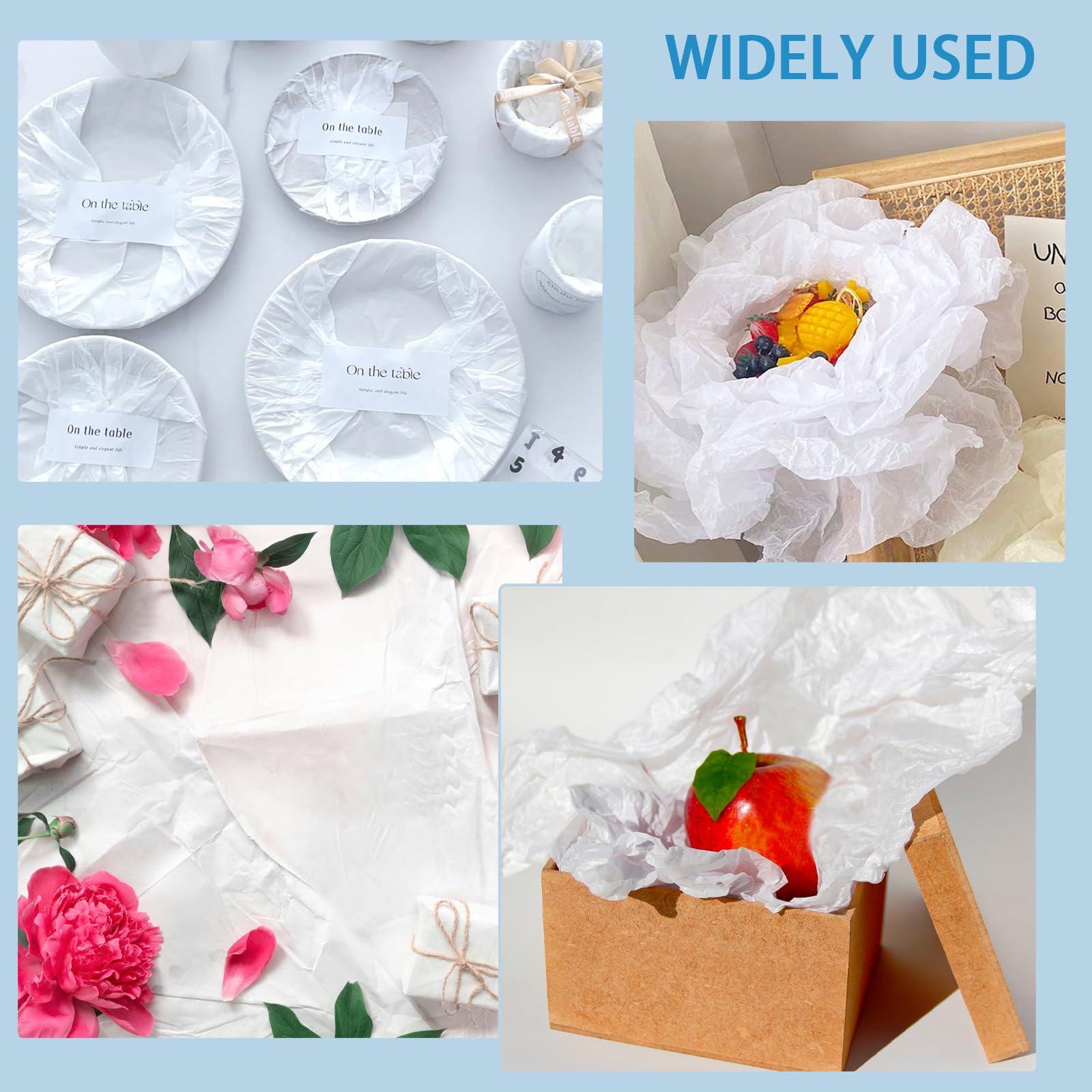 200 Pcs Acid-Free Archival Tissue Paper - 15x20 Inch White Unbuffered Interleaving Paper for Clothes, Textiles & Jewelry Storage - Perfect for Gift Wrapping, Scrapbooking & Art Preservation