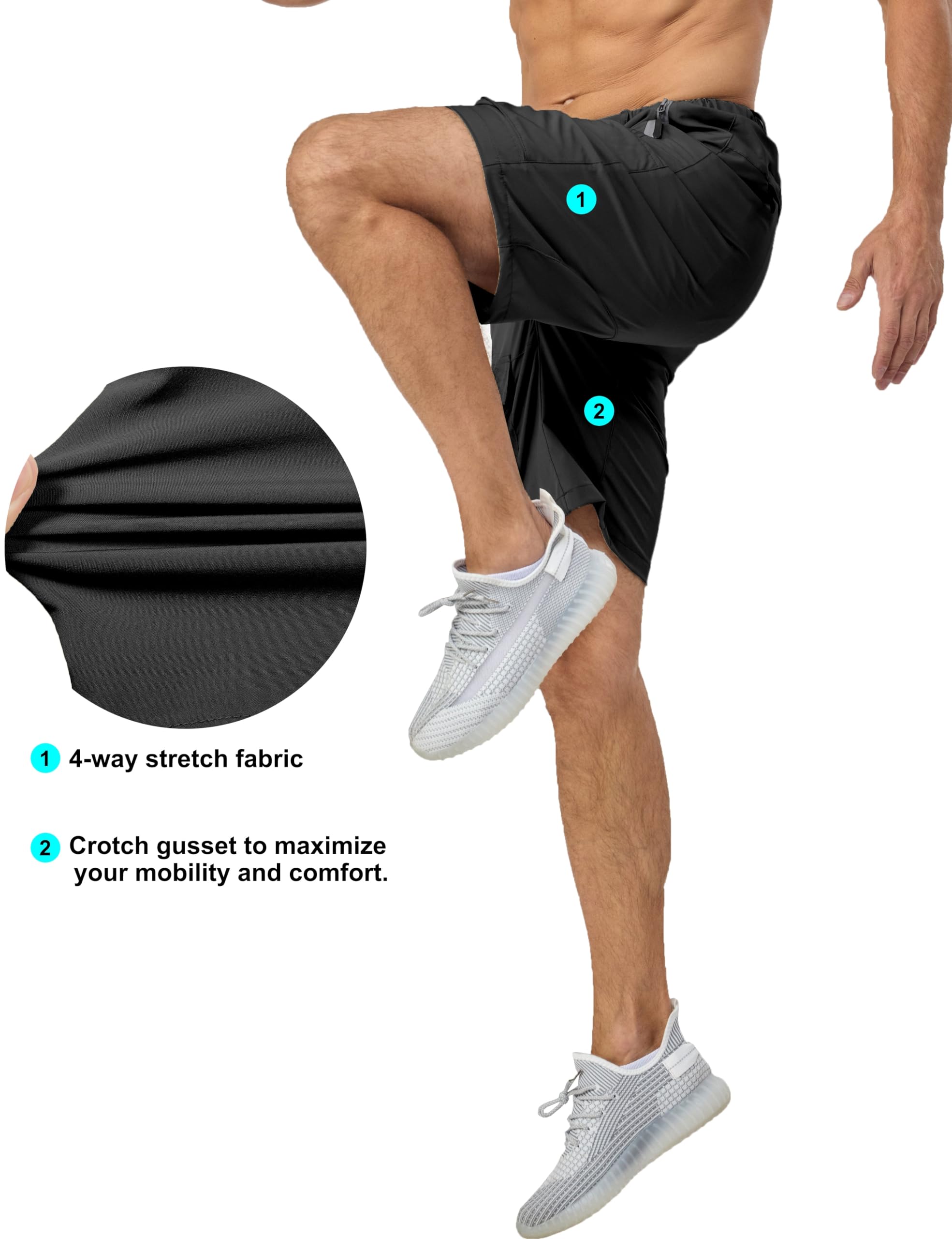 Mapamyumco Men's Quick Dry Hiking Shorts - Lightweight Cargo Golf Shorts for Running, Casual Wear & Outdoor Activities | Perfect for Hiking, Golfing, Gym & Summer Adventures