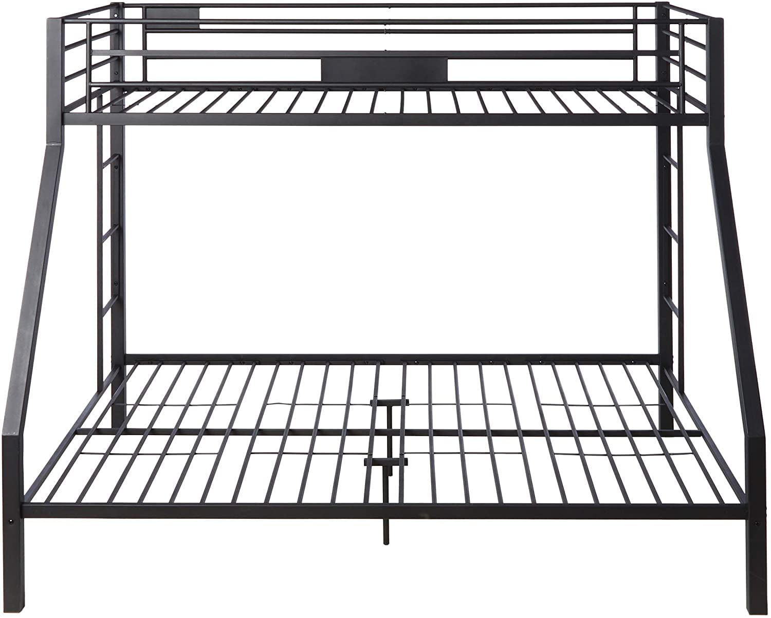 Bellemave Twin XL Over Queen Metal Bunk Bed with 2 Ladders - Space Saving Bunk Bed for Kids, Teens & Adults - Sturdy Sandy Black Frame - Perfect for Dorms, Guest Rooms & Small Spaces
