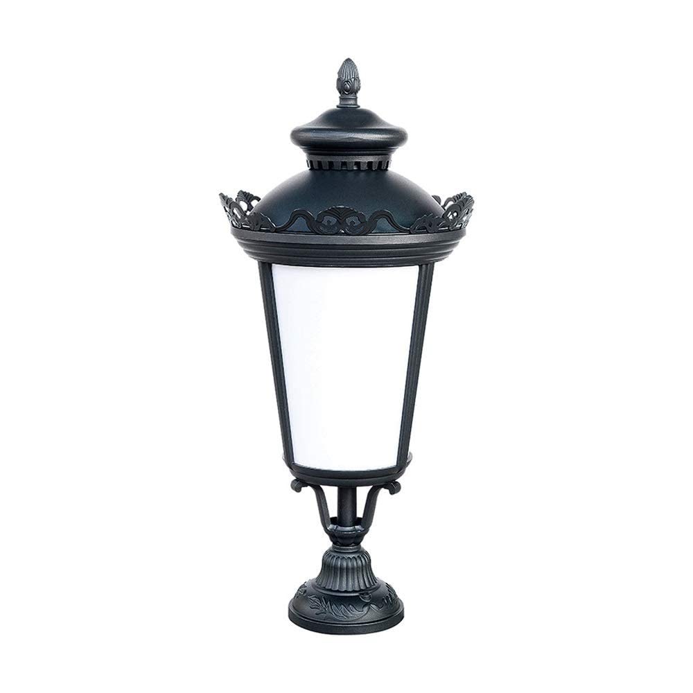 70CM Large Porch & Patio Post Headlight Column Lights - European Retro Industrial Style Pillar Lantern with Frosted Glass Shade, E27 Base - Perfect for Pathway, Garden, Driveway & Outdoor Decoration
