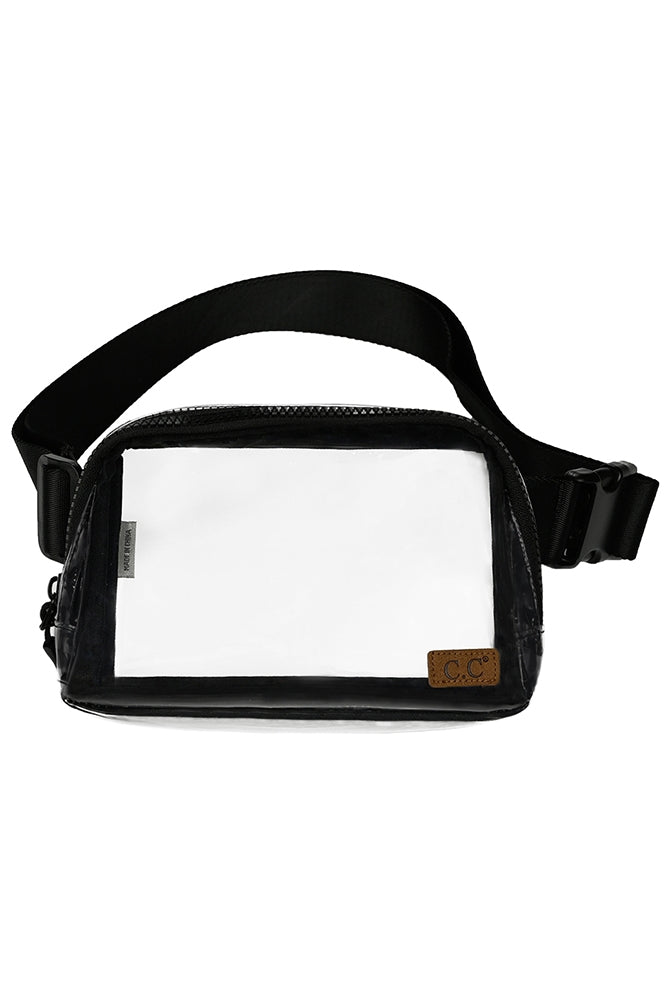 C.C Clear Stadium Belt Bag - Waterproof Waist Pack for Running, Hiking, Concerts & Travel - Hands-Free Fanny Pack with Adjustable Strap for Men & Women
