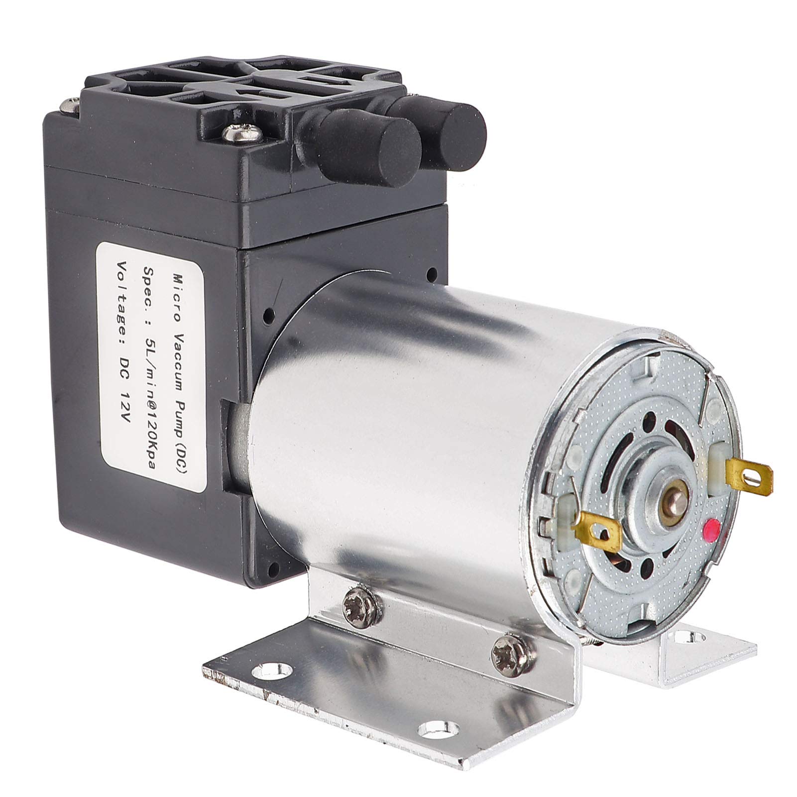 Walfront 12V Mini Vacuum Pump - 120kPa Diaphragm Air Compressor, 5L/min Flow Rate with Holder | Perfect for Gas Analysis, Laboratory Sampling & Medical Device Applications