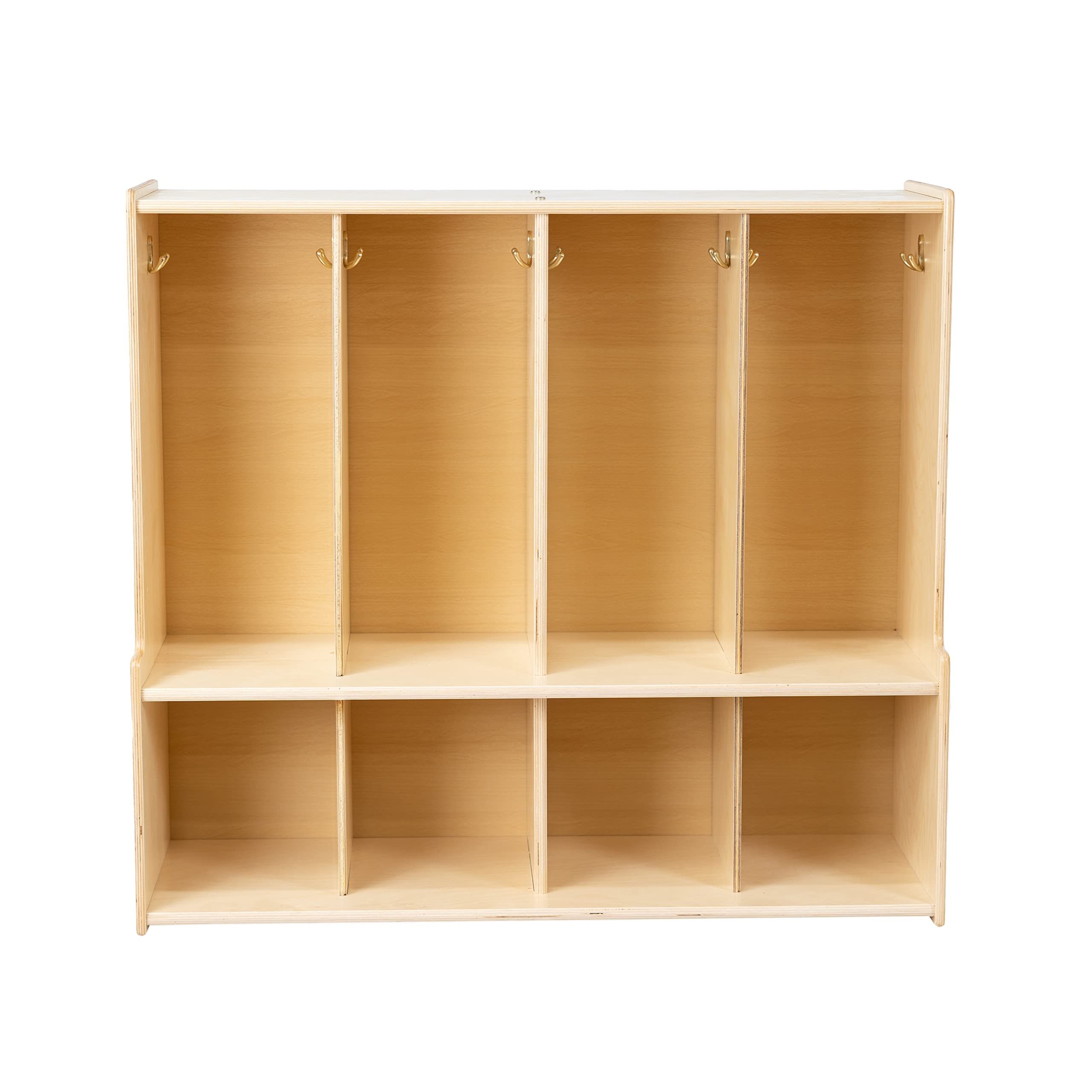 4-Section Wooden Coat Locker with Bench & Storage Cubby Organizer - Kids Backpack Storage with Hooks for Daycare, Classroom & Home Entryway - Perfect for Organizing Coats, Shoes & School Supplies