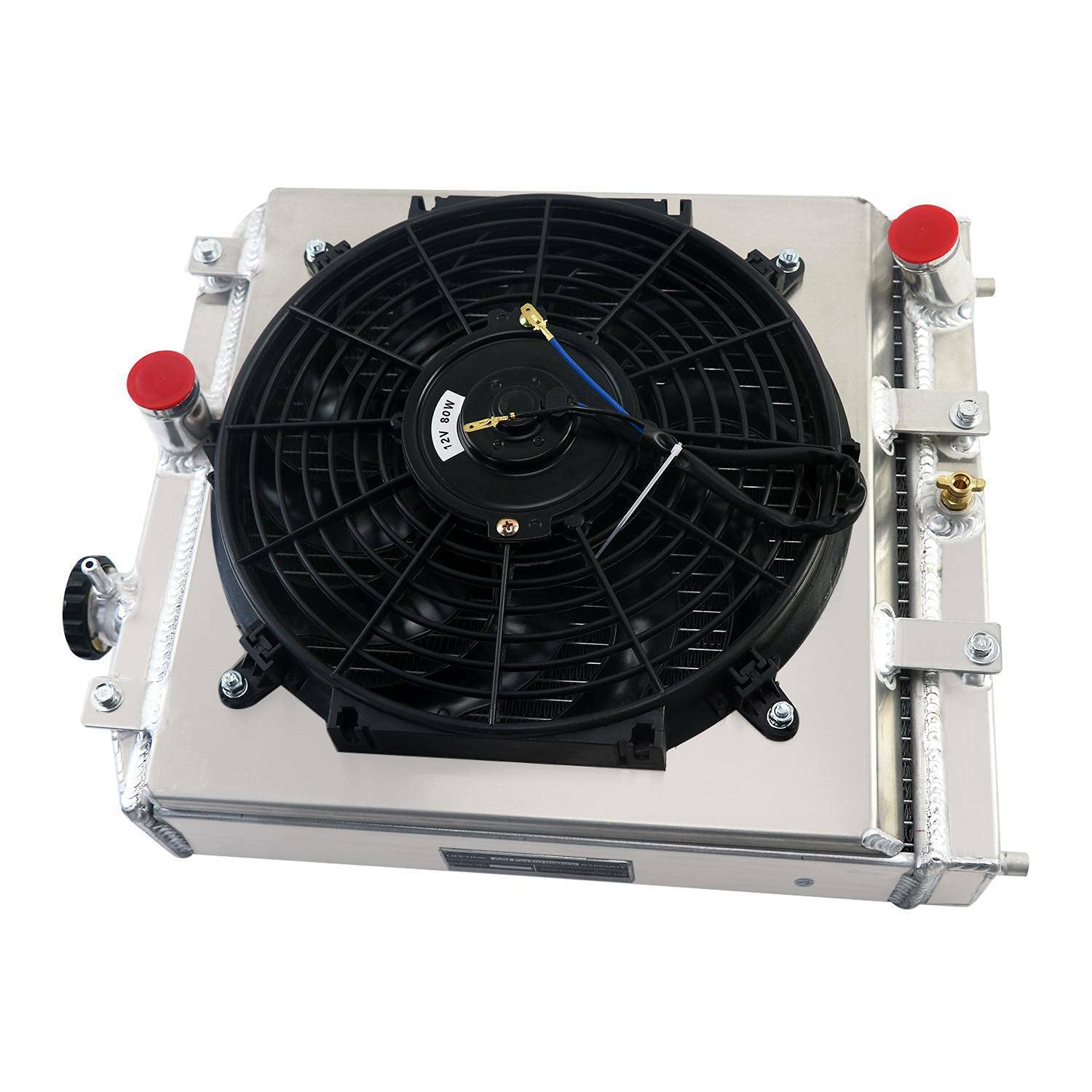 4-Row Aluminum Radiator for 1992-2000 Honda Civic EJ/EK/EG/DEL with D15/D16 Engine - Includes Shroud Fan & Relay Kit - Perfect for Engine Cooling & Performance Upgrades (Fits 1993-1999 Models) - Ideal for Daily Driving, Racing & Hot Weather Conditions