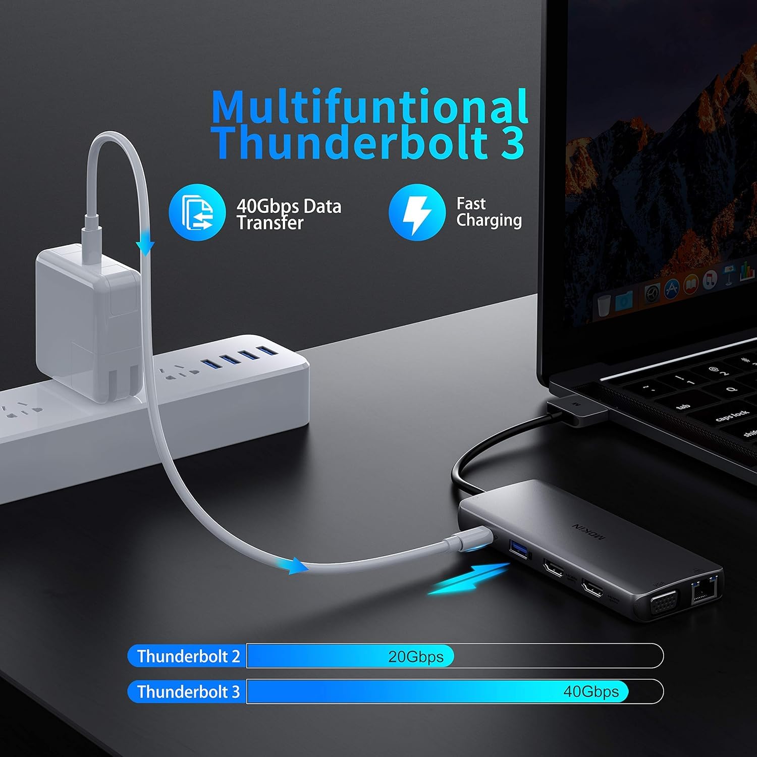 12-in-1 USB C Docking Station for MacBook Pro/Air - Dual HDMI, VGA, Ethernet, 4 USB Ports, 100W PD, SD/TF Card Reader - Perfect for Home Office, Video Editing & Multi-Monitor Setup