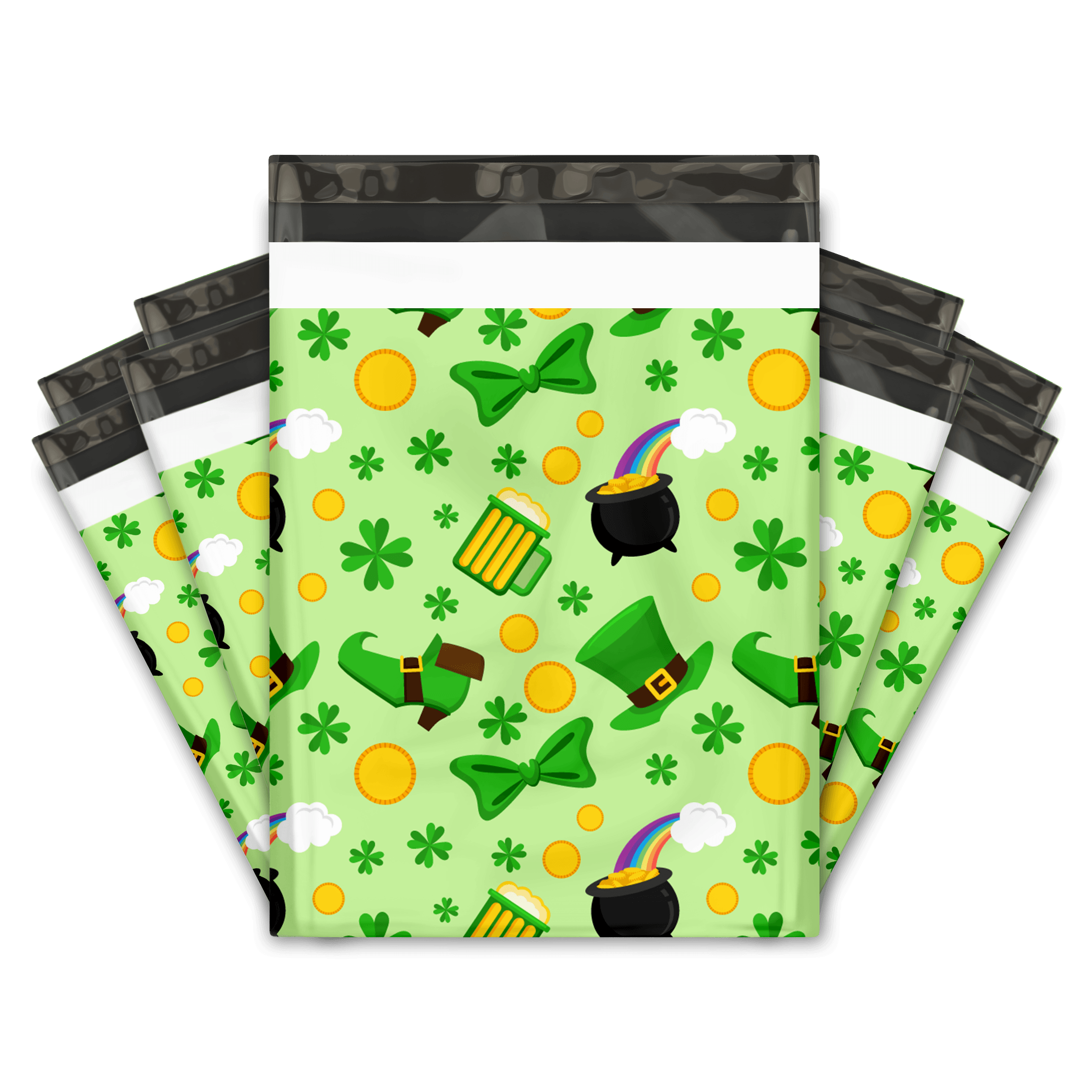 10x13 Inch Lucky Shamrock Printed Poly Mailers - Premium Shipping Envelopes for Ecommerce, Boutique & Subscription Boxes - Waterproof Mailing Bags for Small Business, Online Stores & Gift Packaging