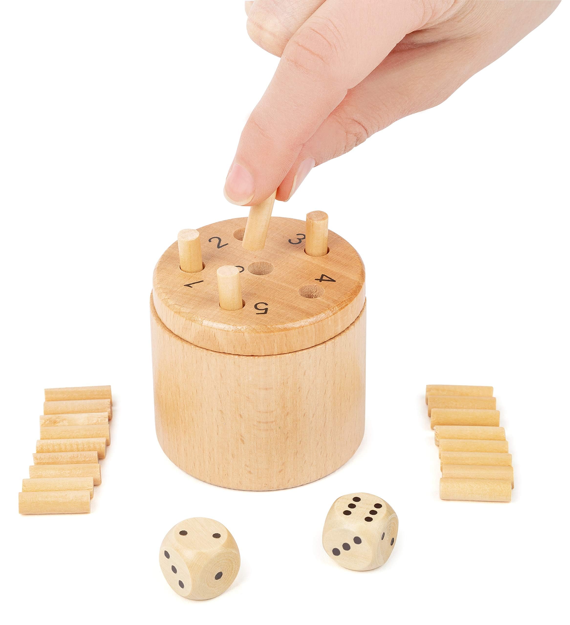 Small Foot-11365 Dados 6 Lógica Juego Familiar para 2-6 Personas, Juguetes Educativos de 39 Piezas Multicolor, Ideal para Reuniones y Noches de Juegos en Casa