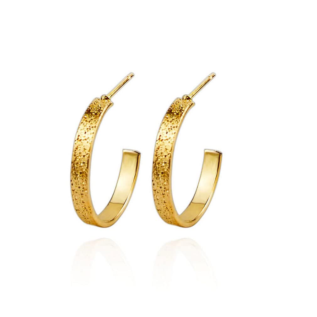 Retro Small C-Shaped Hoop Earrings for Women - Minimalist Vintage Gold/Silver Dangle Earrings - Perfect for Date Night, Office Wear & Everyday Fashion Accessories
