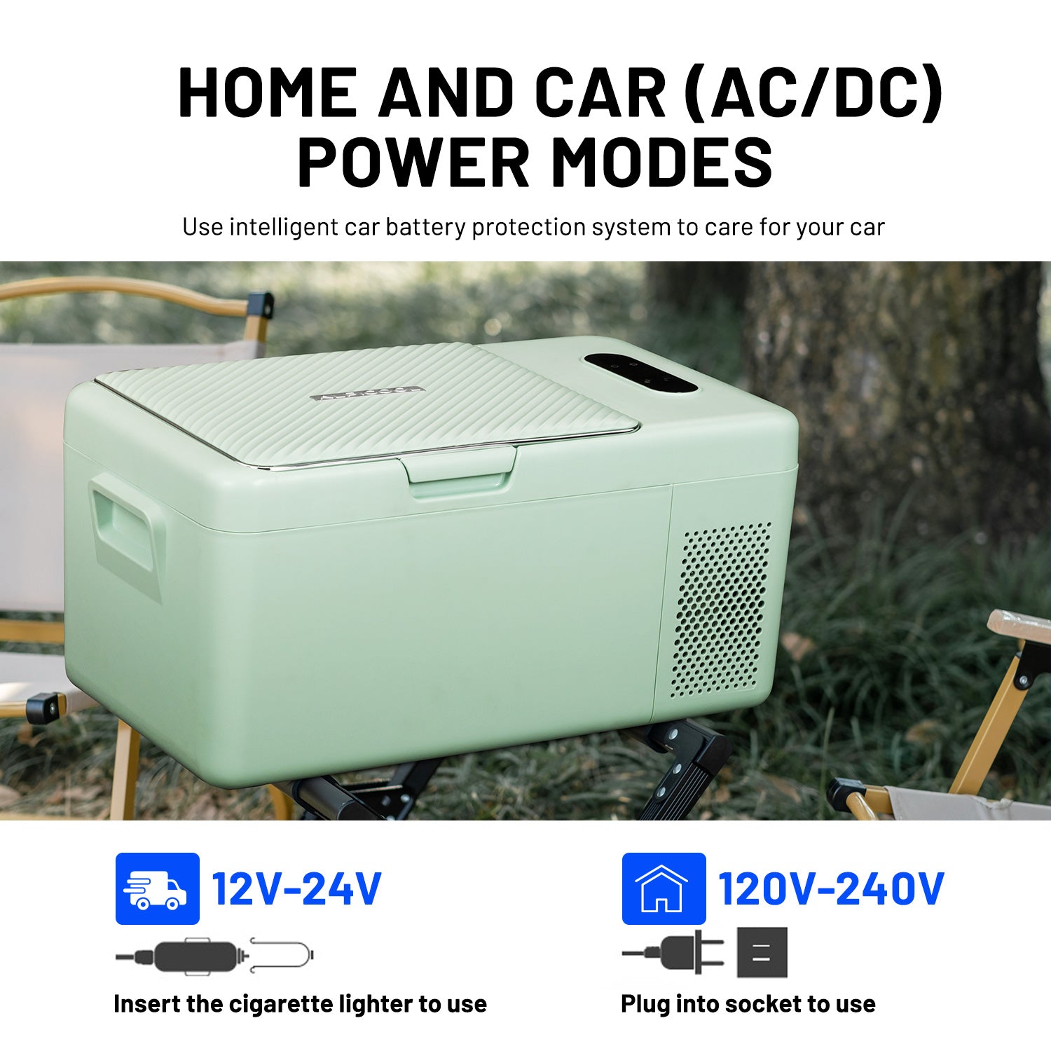 Alpicool S15 12V Portable Car Refrigerator Freezer - 15L Compact Mini Fridge for Road Trips, Camping & Outdoor Adventures - Dual Zone Cooling & Battery Protection