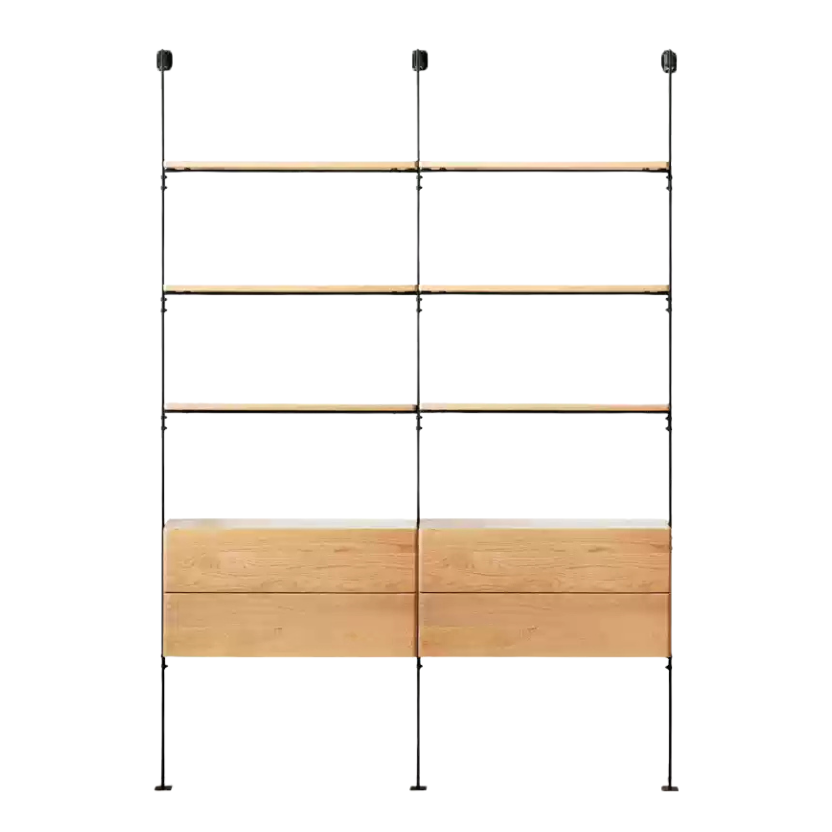 Solid Oak Wood Industrial Style Multi-Tier Storage Shelf - Perfect for Home Office, Garage & Living Room Organization
