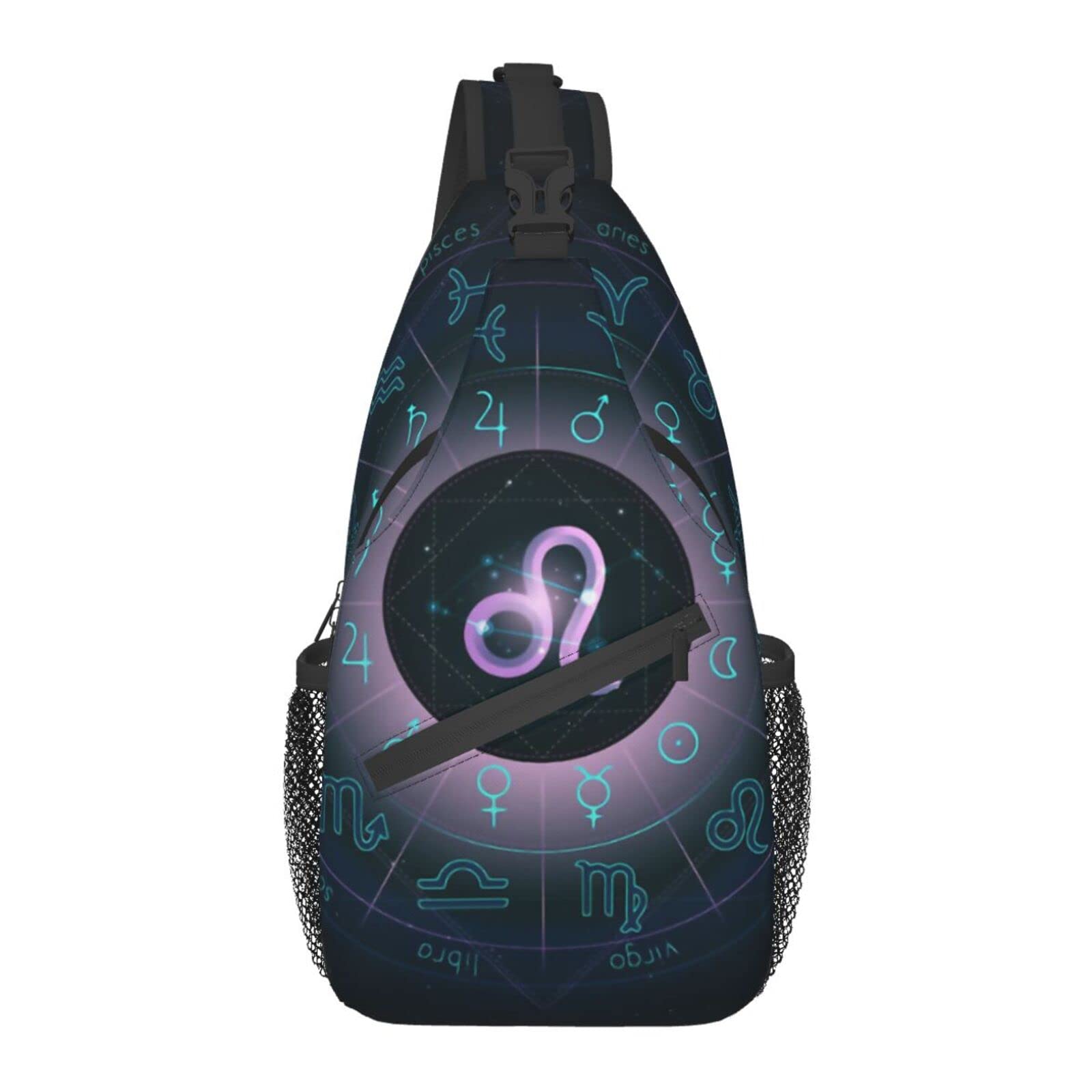 Leo Chest Bag Shoulder Bag - Zodiac Constellation Sling Backpack for Men & Women | Casual Travel, Hiking, Festival & Everyday Crossbody Bag