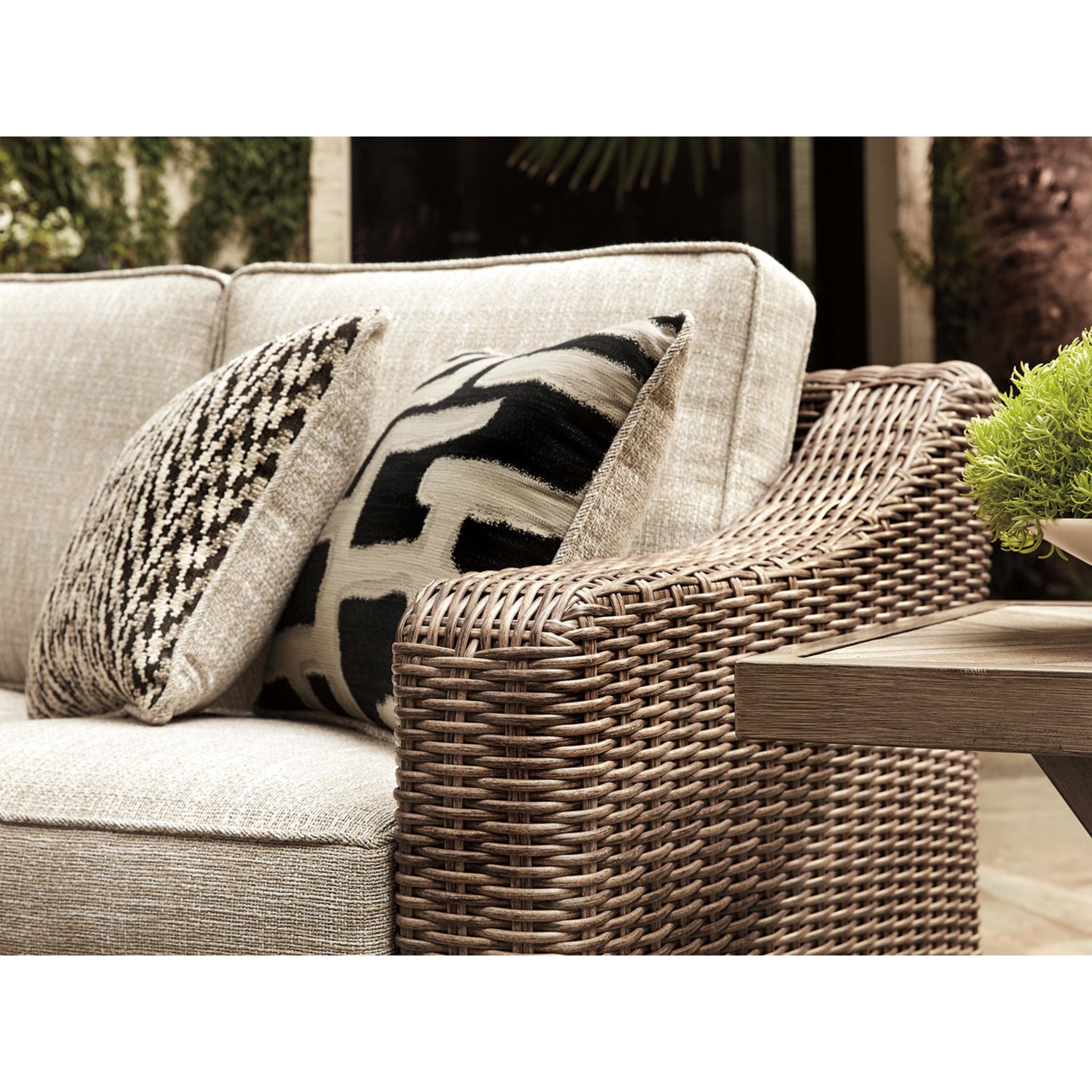 Beachcroft 2-Piece Outdoor Modular Sectional Sofa Set - Water-Resistant Patio Furniture for Backyard, Poolside & Garden Relaxation