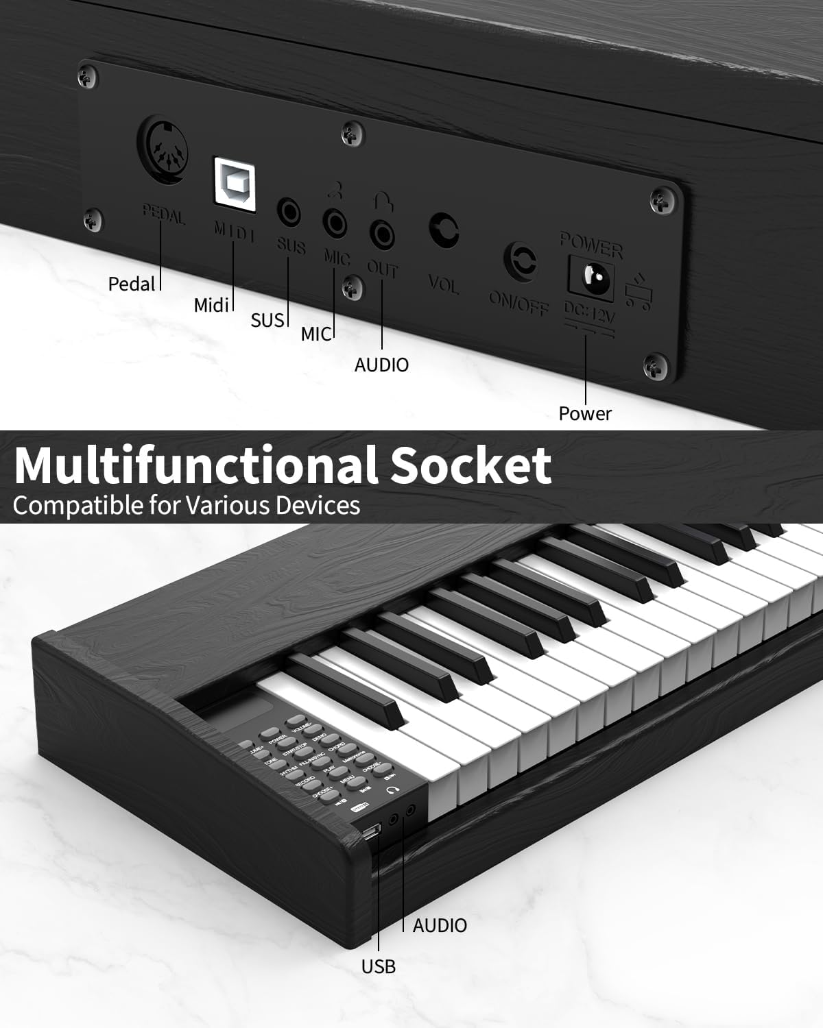 88-Key Digital Piano for Beginners - Full-Size Weighted Hammer Action Electric Keyboard with 200 Voices, 200 Rhythms & 89 Demo Songs | Includes 3 Piano Pedals & Power Adapter | Perfect for Home Practice, Music Lessons & Studio Recording