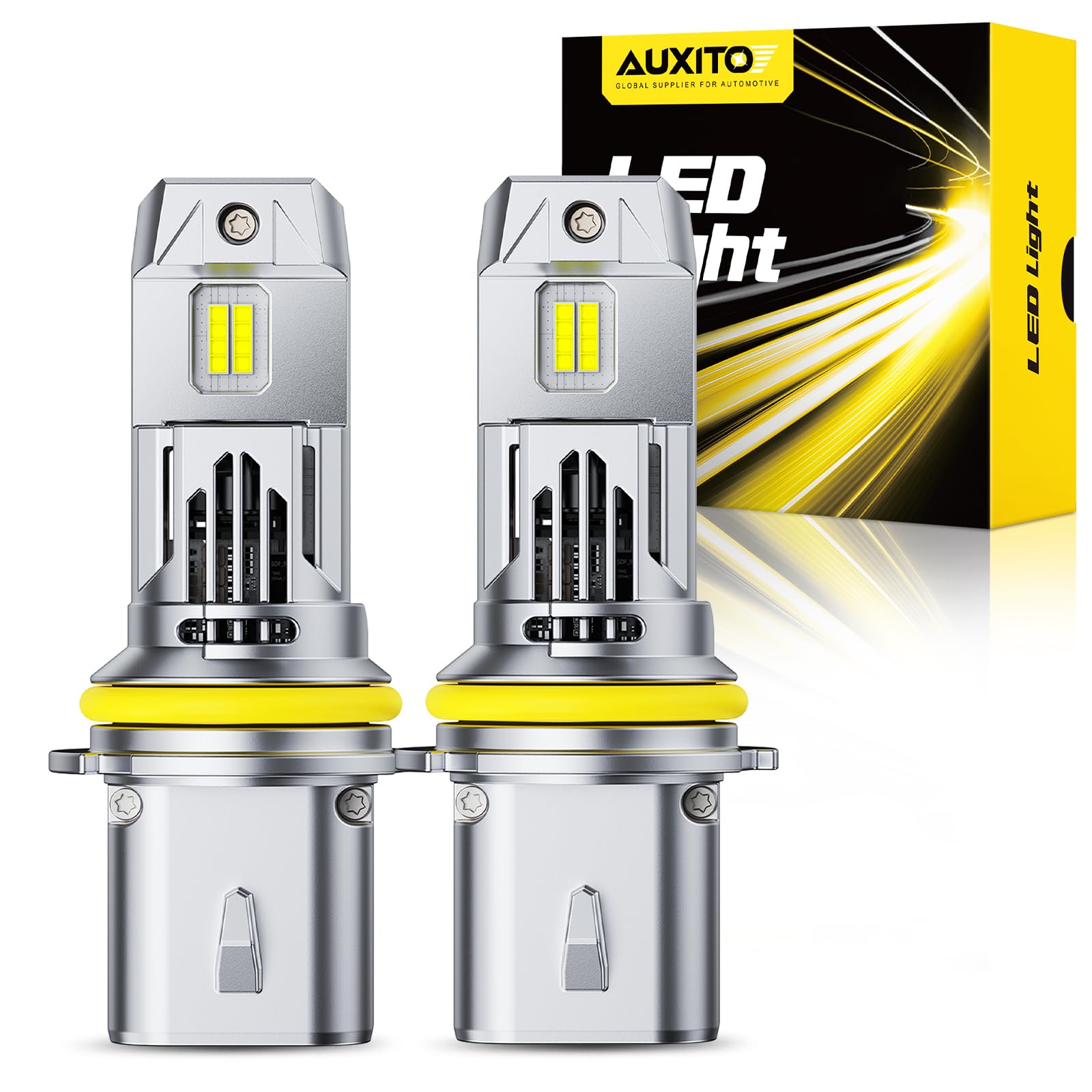 AUXITO 9007/HB5 LED Bulbs - 33,000LM 900% Brighter Halogen Replacement, 6500K Cool White, Canbus Ready, Plug and Play - Perfect for Fog Lights & Daytime Running Lights (Pack of 2) - Ideal for Trucks, SUVs, and Off-Road Vehicles