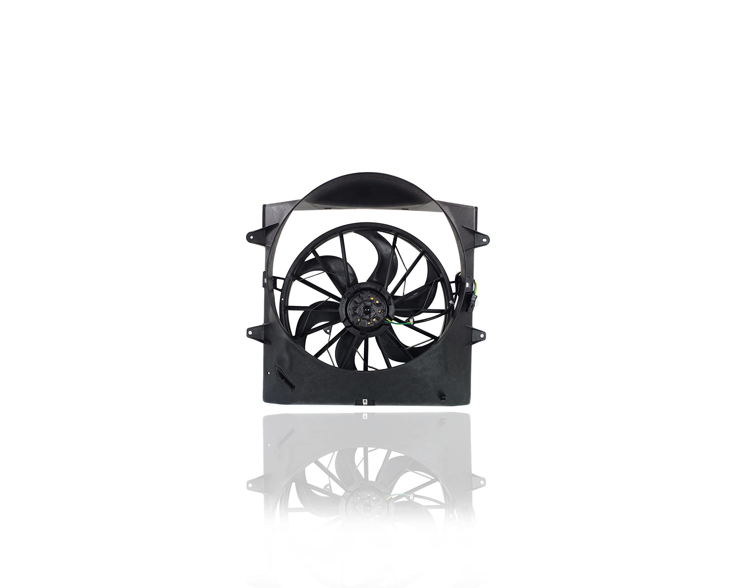 Dual Radiator and Condenser Fan Assembly Replacement for 2002-2007 Jeep Liberty 3.7L - Compatible with 52079528AB - Heavy-Duty Electric Cooling Fan with 2-Pin Connector - Perfect for Engine Cooling & AC System Performance