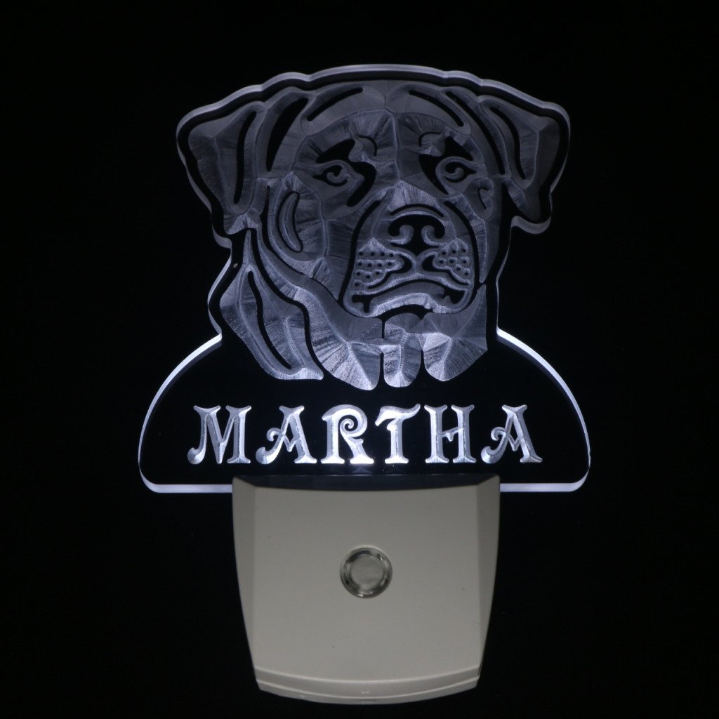 ADVPRO ws1084-tm Personalized Rottweiler Dog Night Light with Name - Auto Day/Night Sensor LED Sign for Pet Lovers | Perfect for Bedroom, Nursery & Dog Room Decor