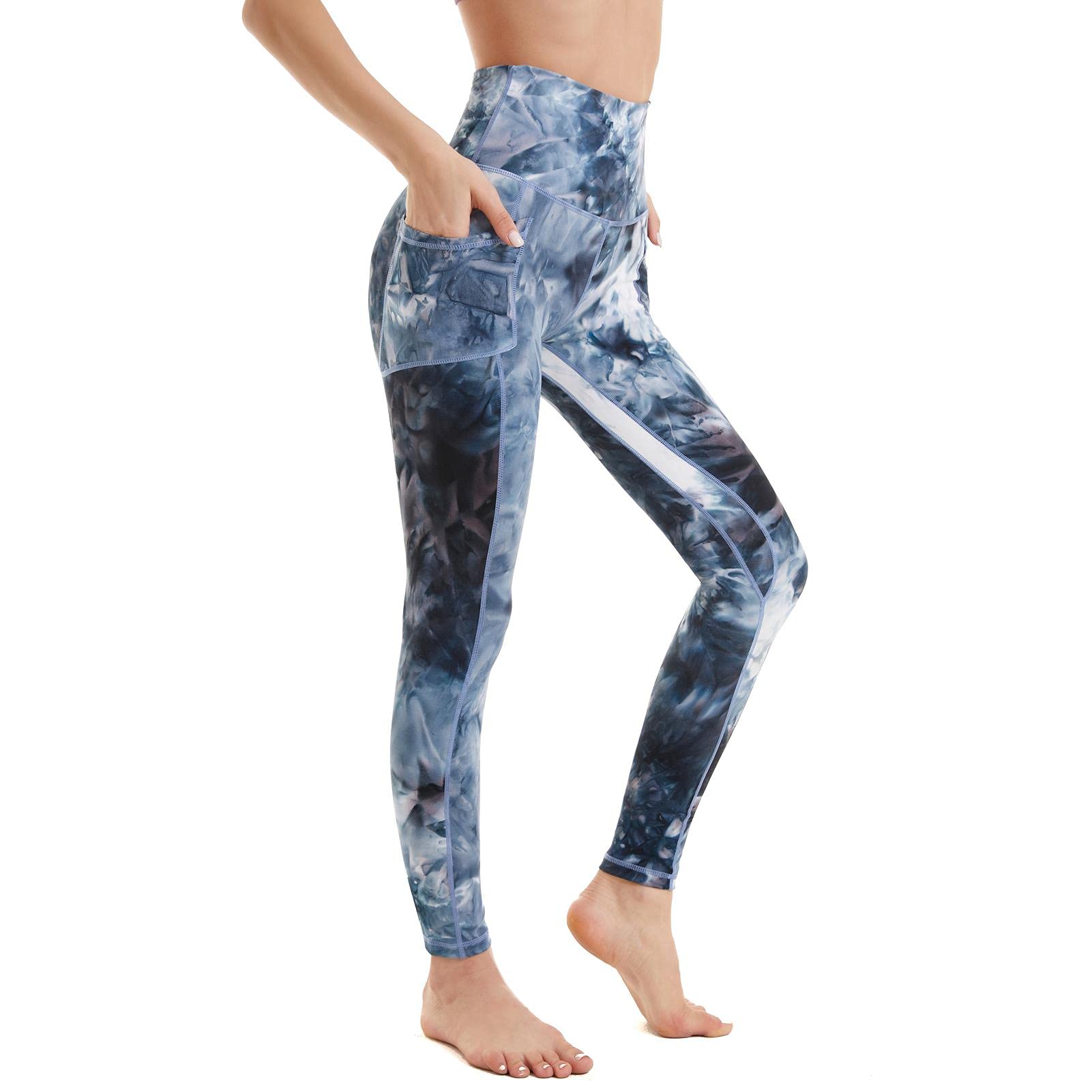 CCKO High Waisted Yoga Pants for Women with Pockets - Stretchy Workout Leggings with Tummy Control - Perfect for Gym, Running & Everyday Wear