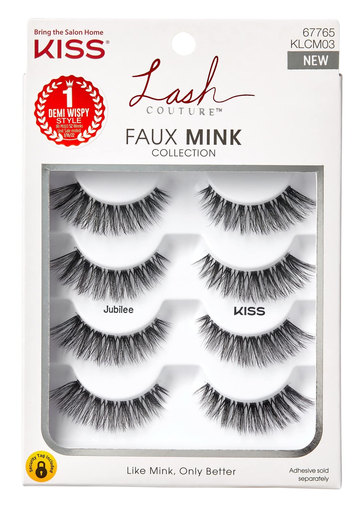 Kiss Lash Couture Faux Mink Jubilee Multi-Pack (Pack of 2) - Natural Looking False Eyelashes for Dramatic Volume & Length - Perfect for Weddings, Parties, and Special Occasions
